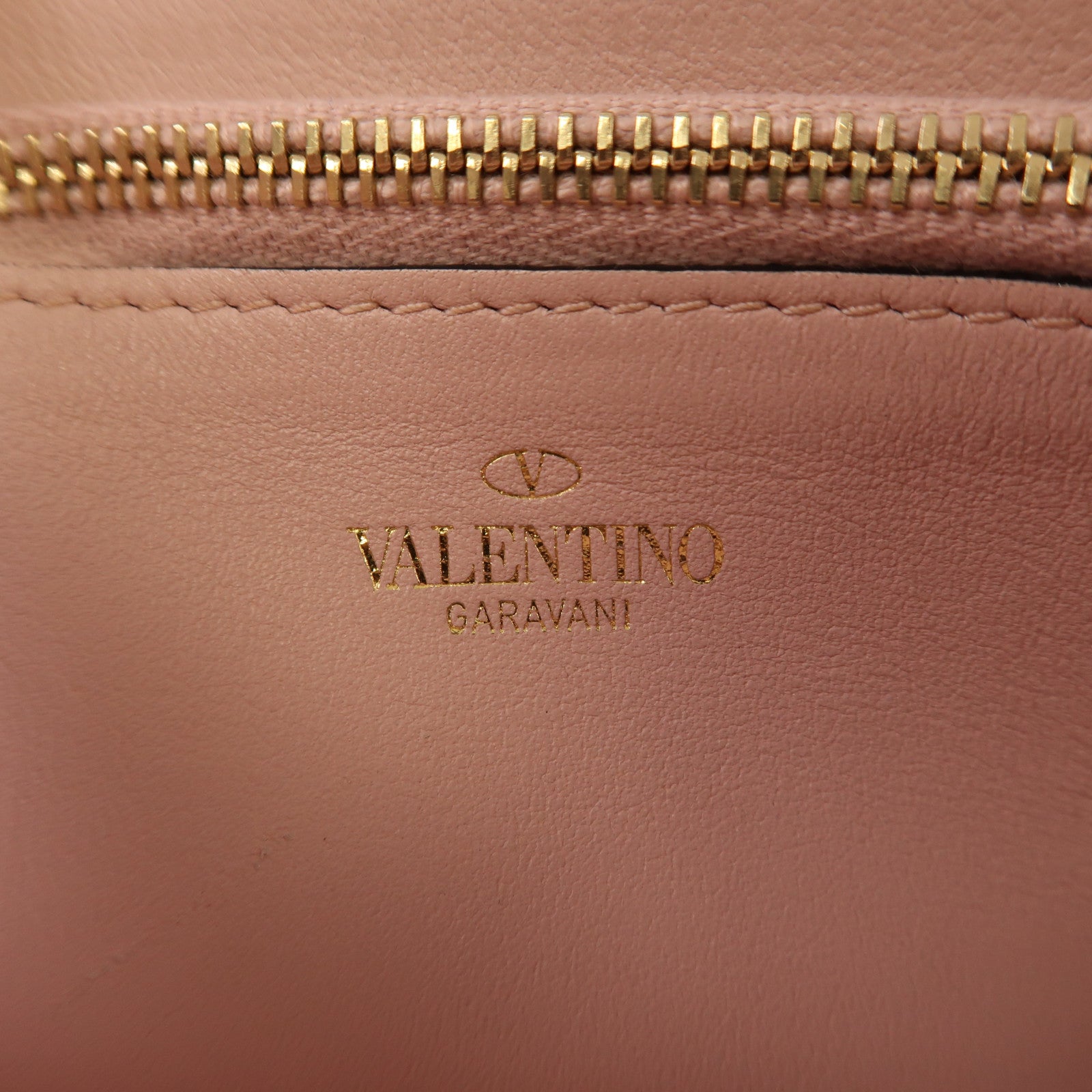 Valentino 牛皮皮革Chain Shoulder金扣手拿包