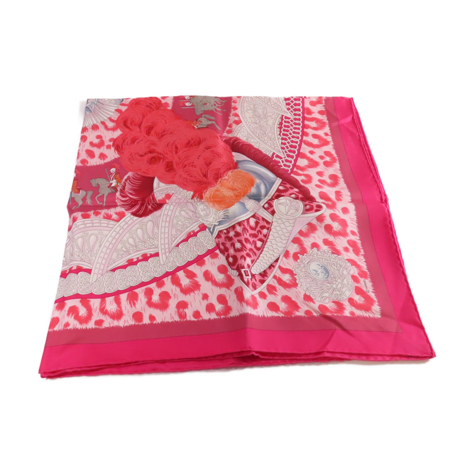 HERMES 【激減優惠】絲質90x90 Scarf絲巾粉紅色/白色/紅色/彩色