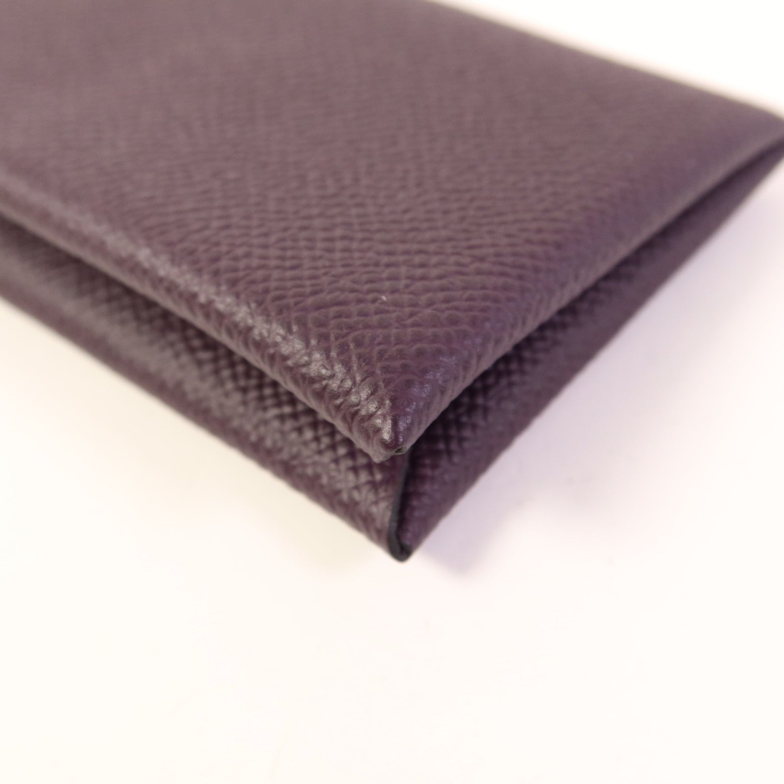 HERMES Epsom皮革Calvi卡片套Purple