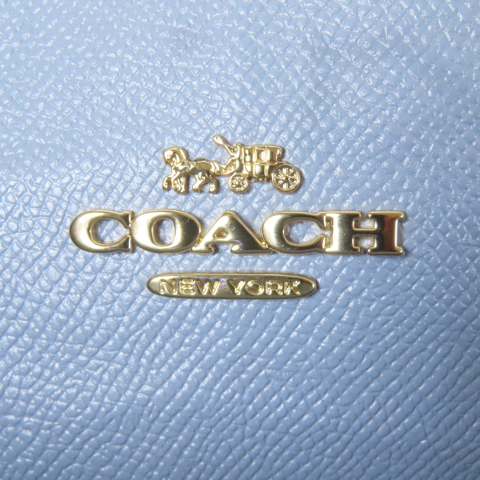 COACH 牛皮皮革2Way Shoulder銀扣手挽肩背兩用袋深藍色