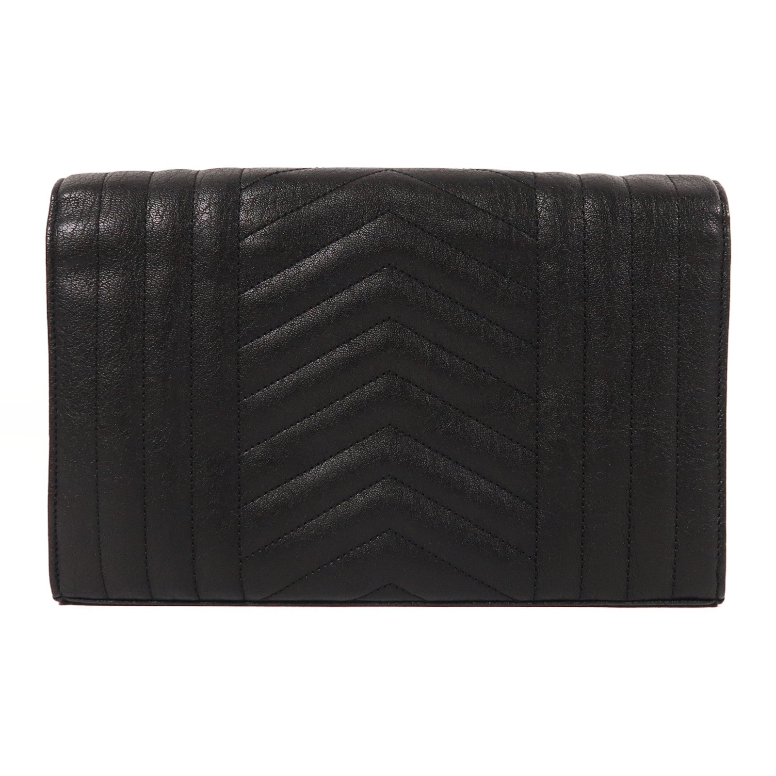 YVES SAINT LAURENT 牛皮皮革Chain Shoulder銀扣鏈帶肩背袋