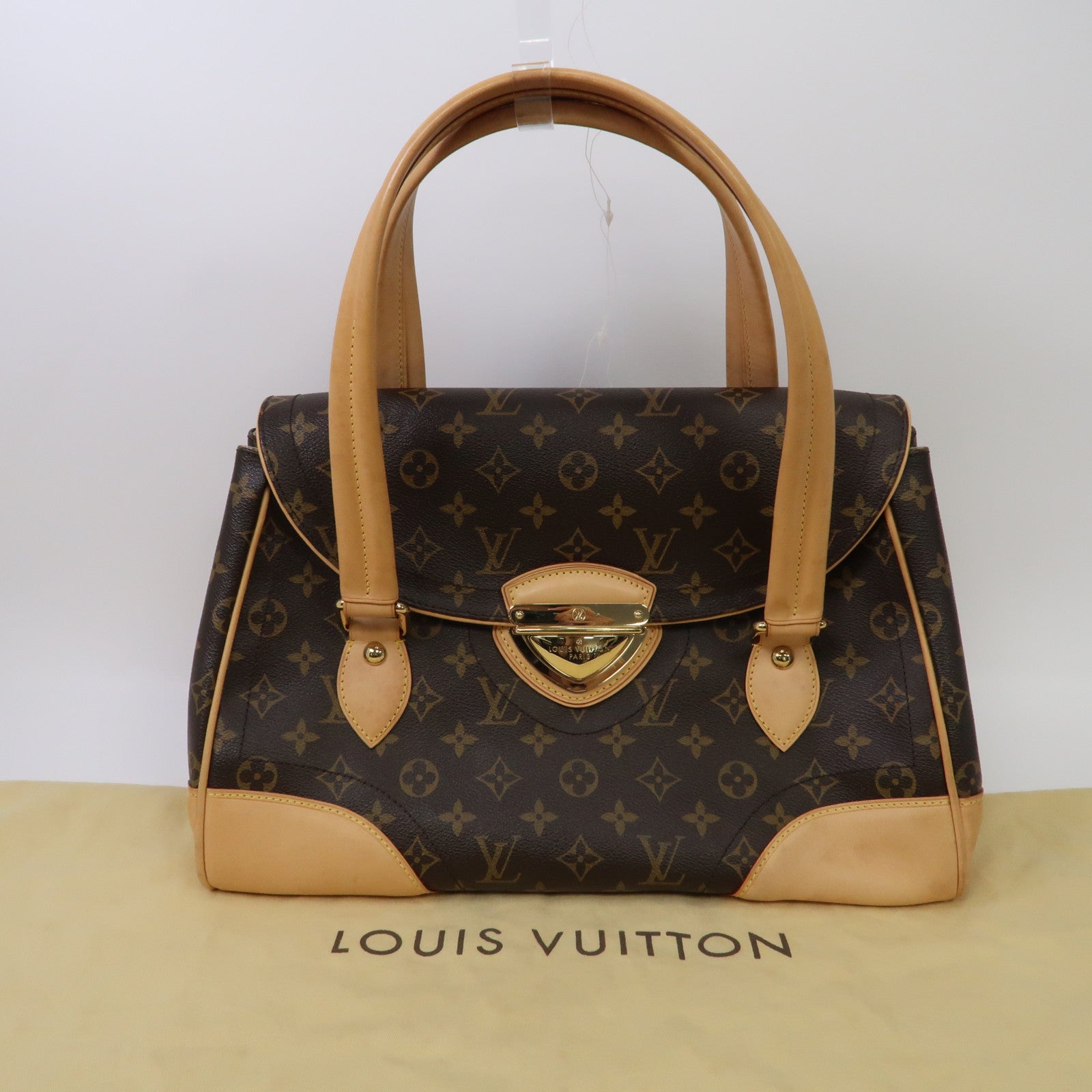 LOUIS VUITTON Monogram Beverly GM金扣肩背袋啡色