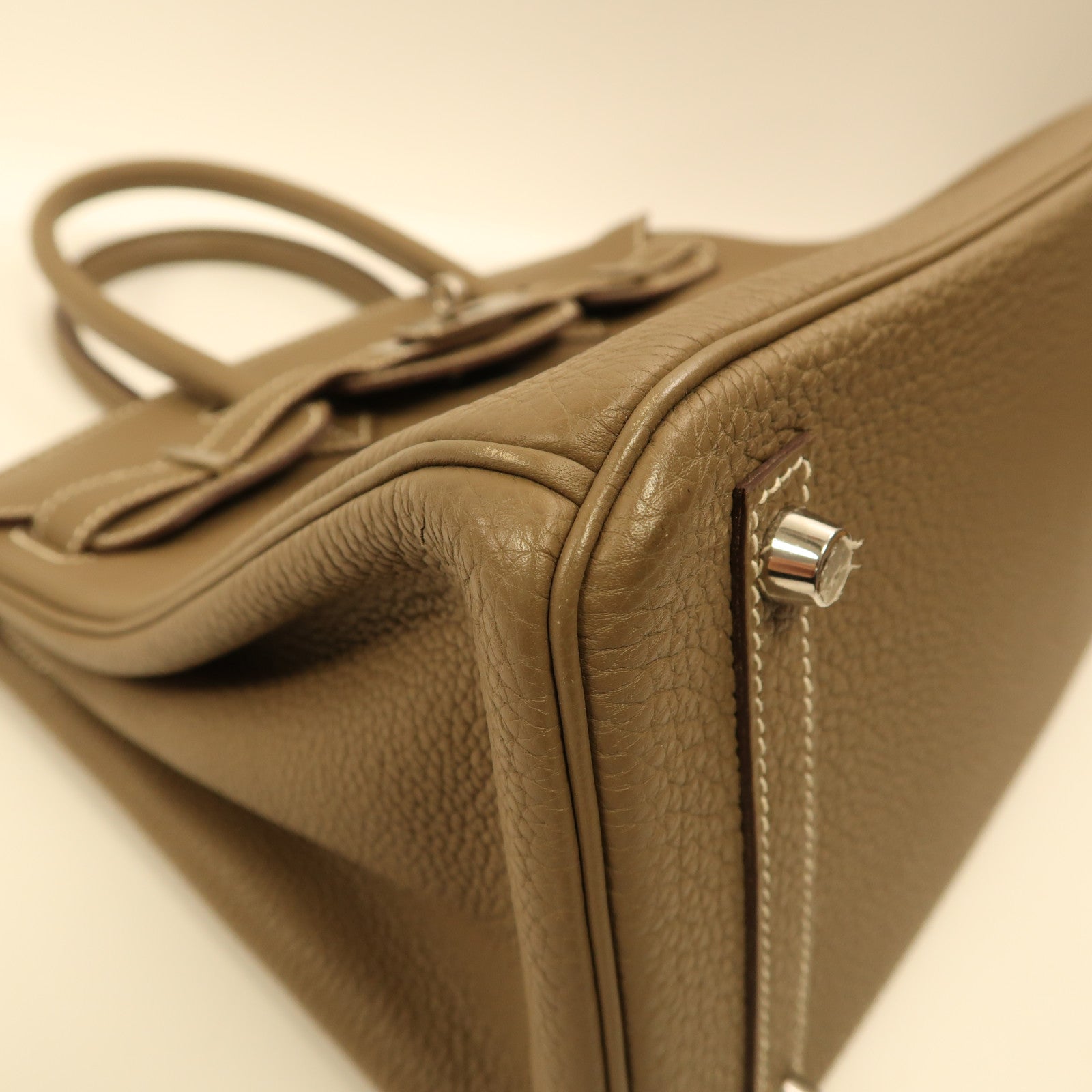 HERMES Togo皮革Birkin 30銀扣手挽袋大象灰色