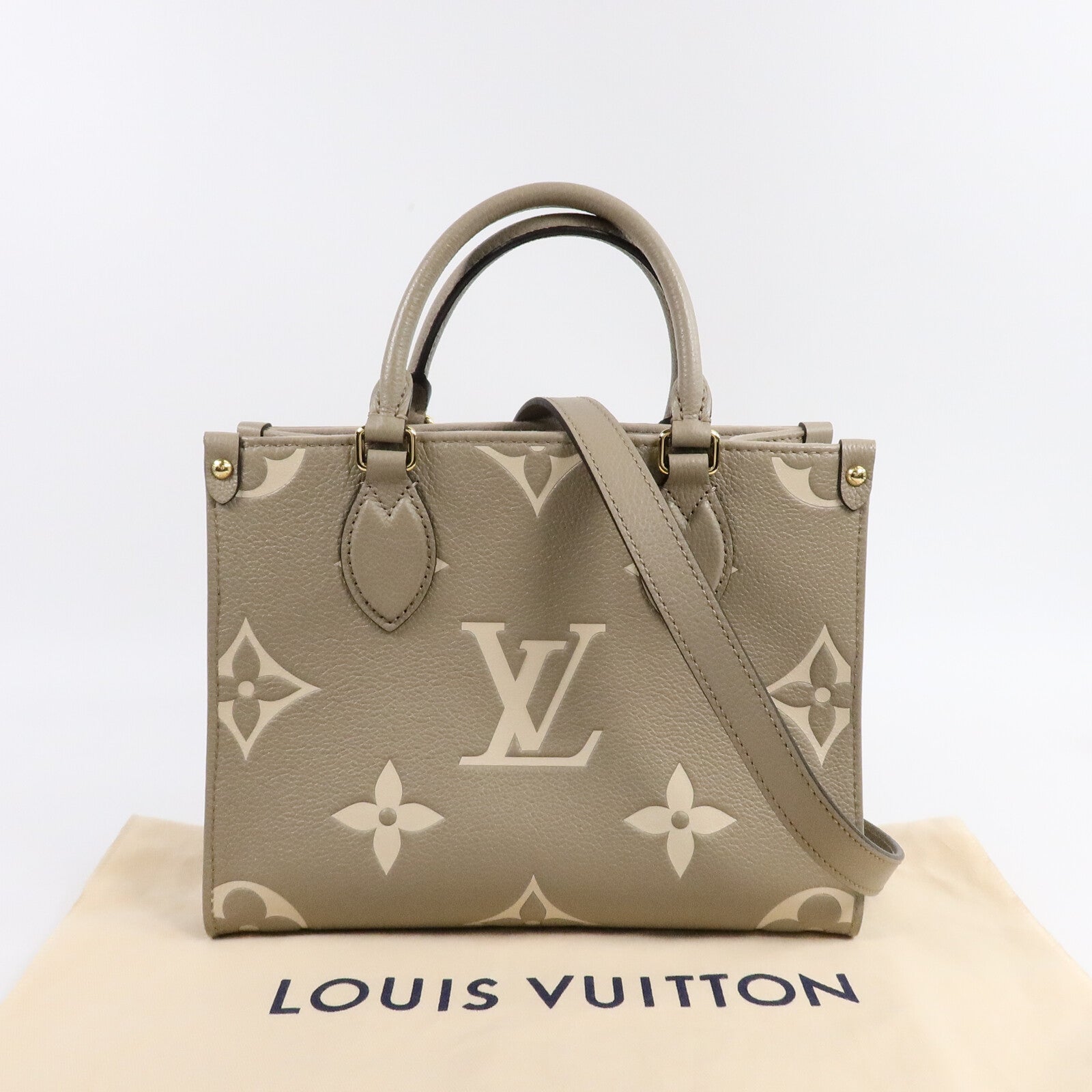 LOUIS VUITTON Monogram Empreinte OnTheGo PM金扣手挽肩背兩用袋