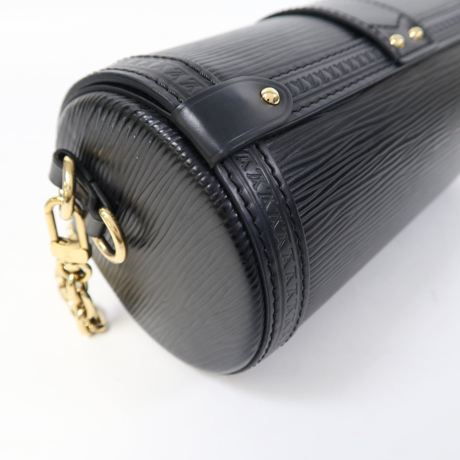 LOUIS VUITTON Epi Papillon Trunk金扣手挽肩背兩用袋黑色