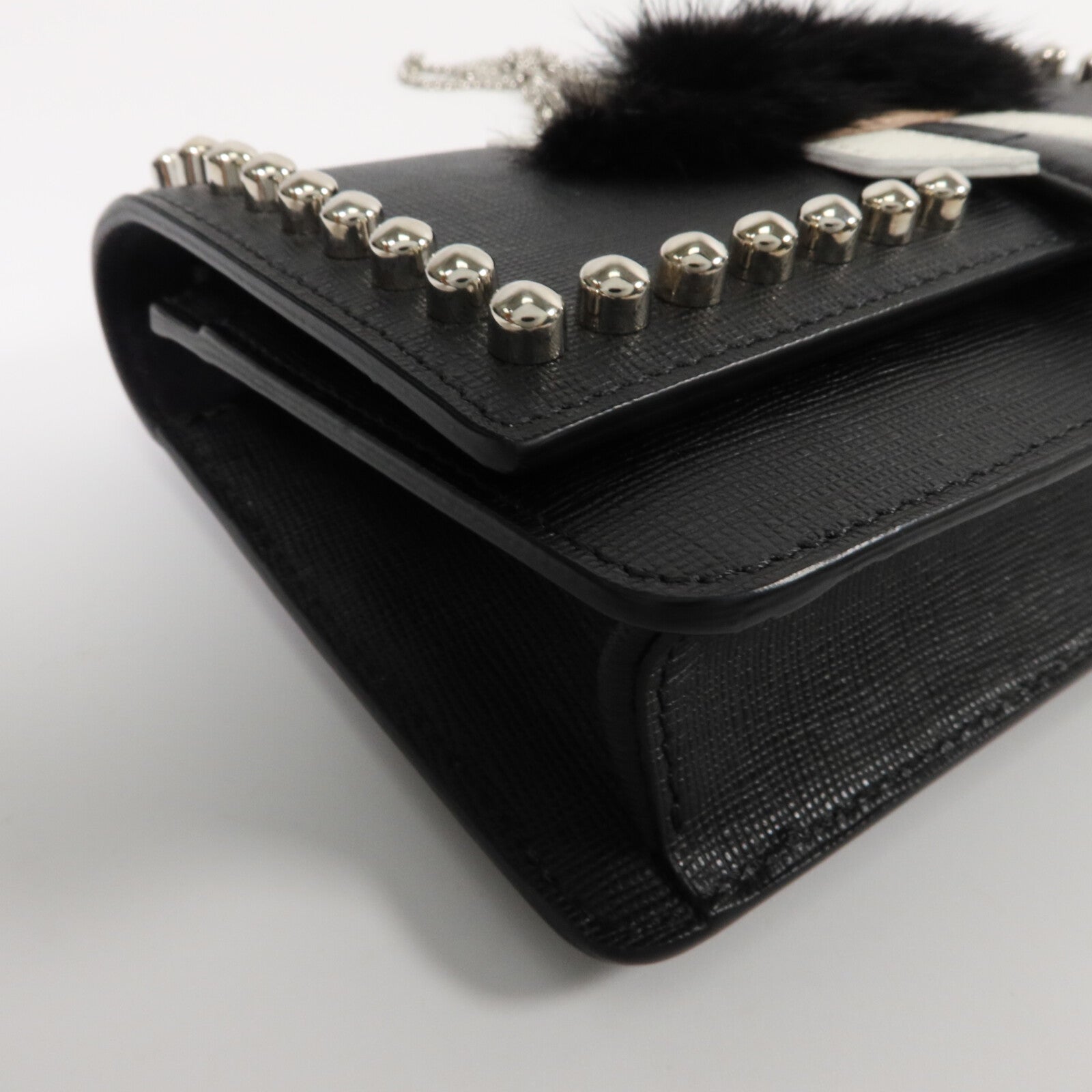 FENDI 牛皮皮革Karlito Woc鏈帶肩背袋