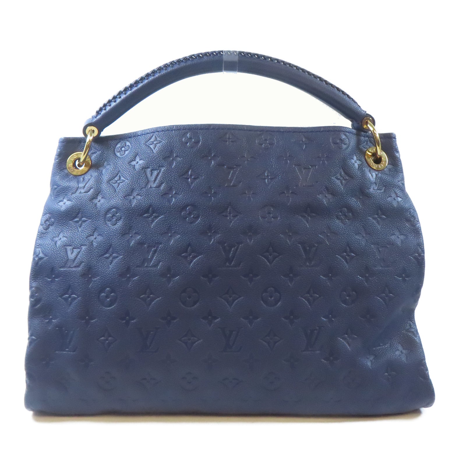 LOUIS VUITTON Monogram Empreinte Artsy MM金扣肩背袋藍色