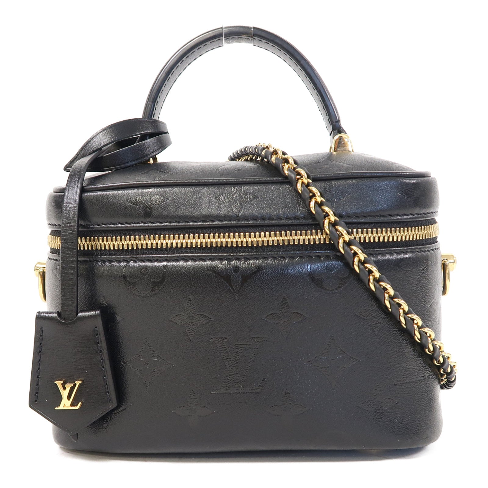 LOUIS VUITTON Monogram Ink Vanity PM金扣手挽肩背兩用袋黑色