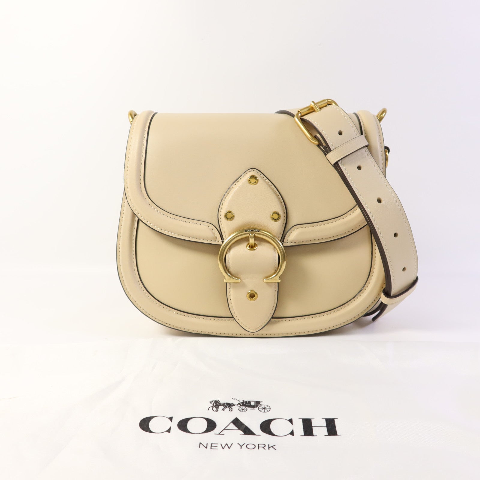 COACH 皮革Shoulder Bag金扣肩背袋
