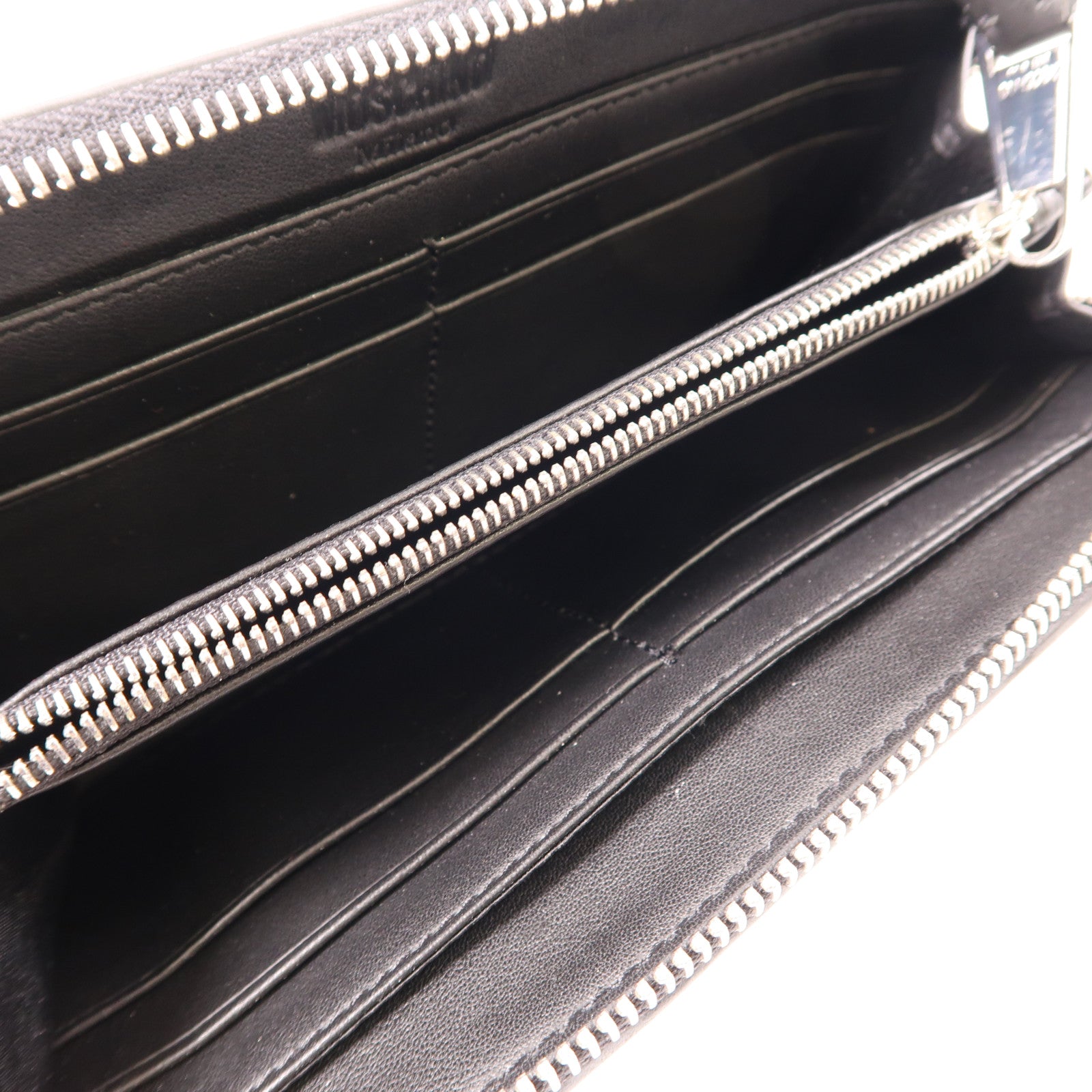 MOSCHINO 尼龍Zipper Long Wallet銀扣長錢包黑色