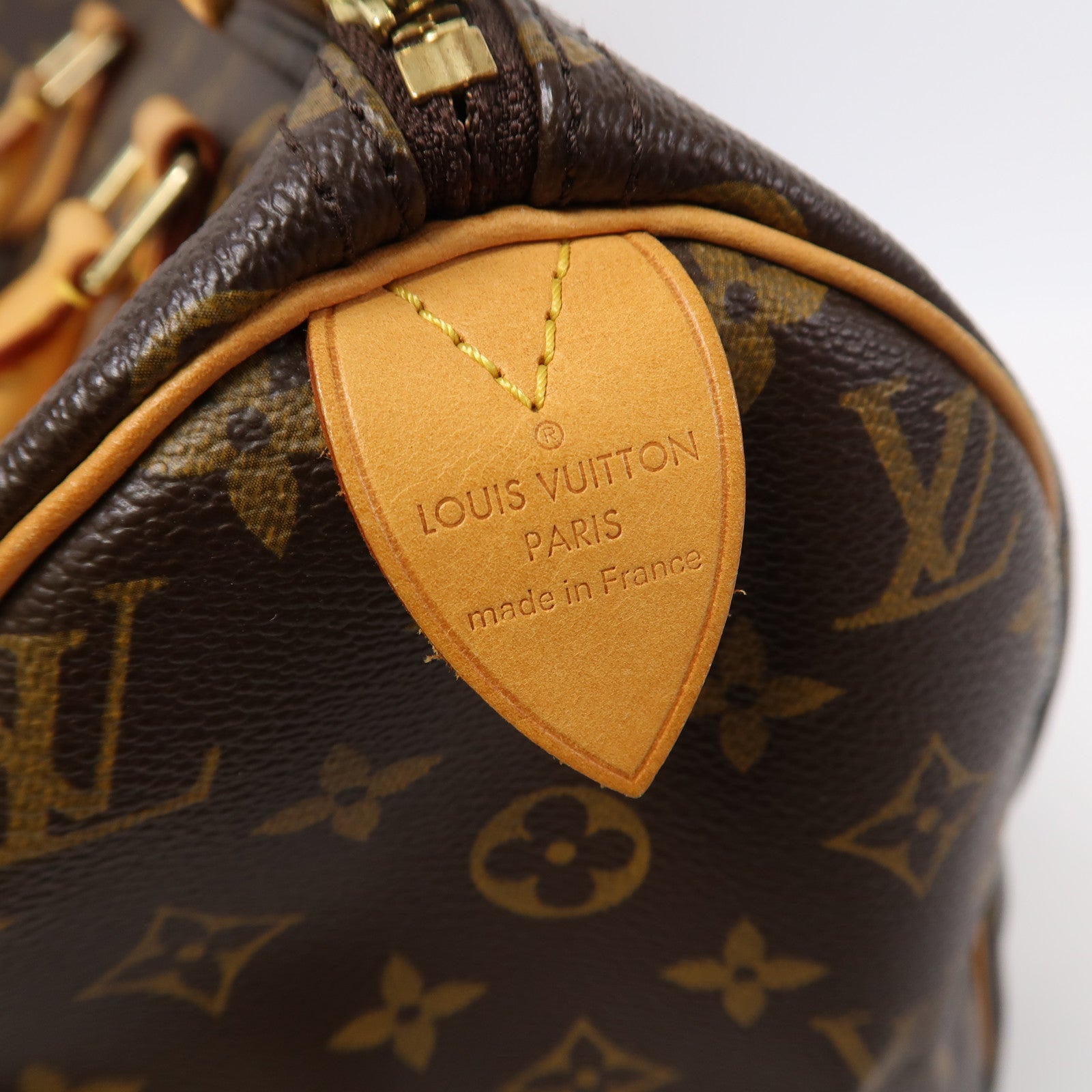 LOUIS VUITTON Monogram Speedy 30金扣手挽袋啡色