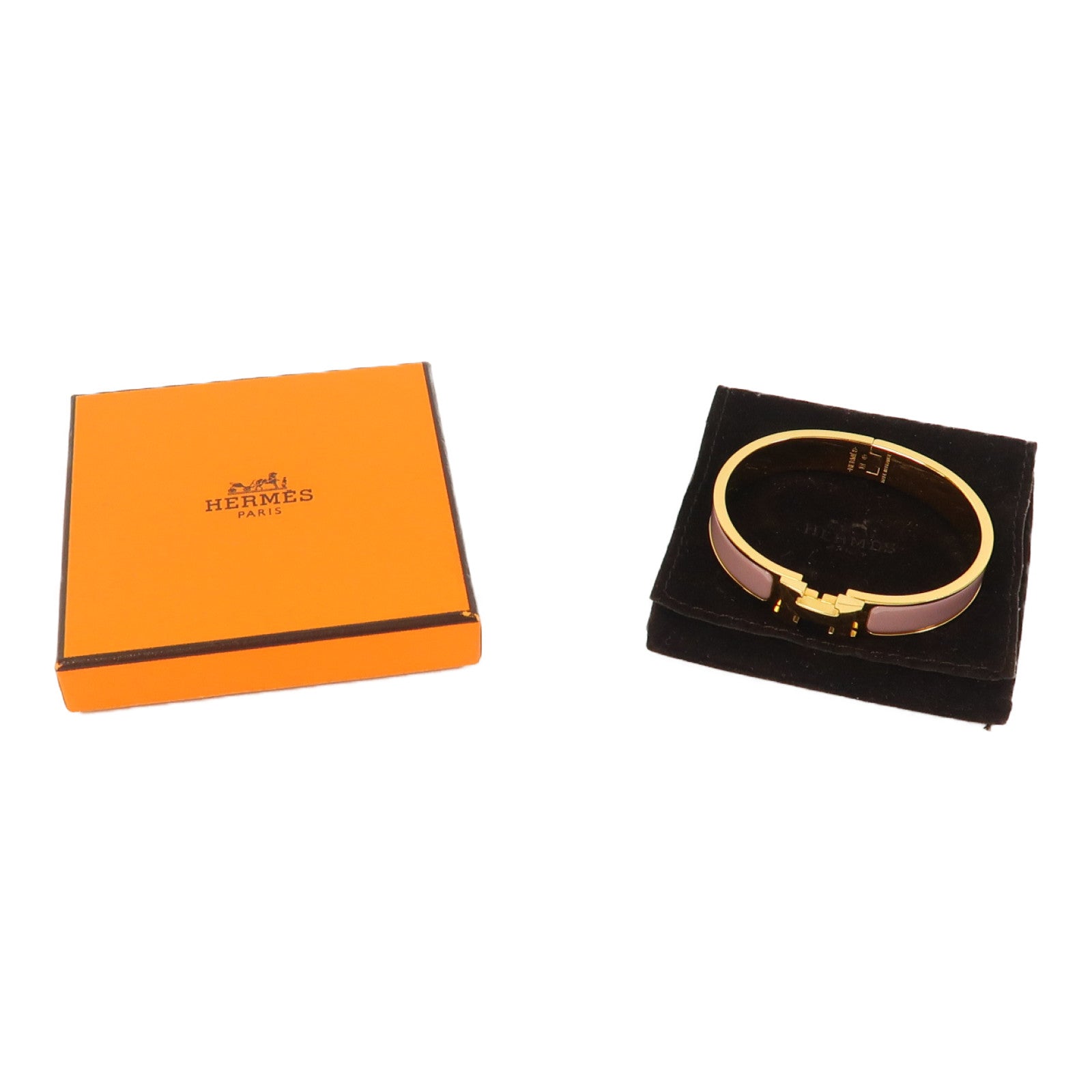 HERMES 金屬Clic H手鐲紫色