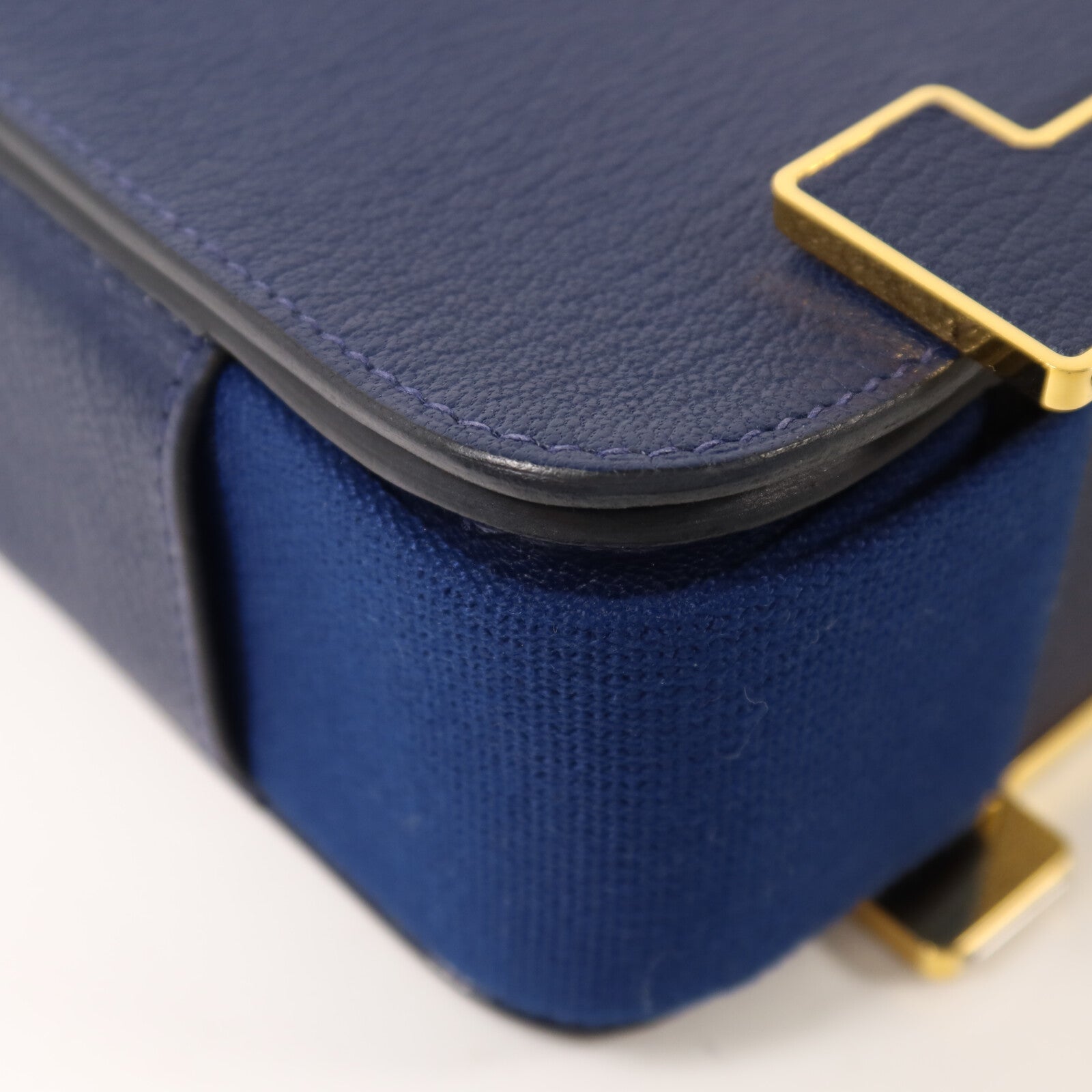 HERMES Chevre Mysore皮革Geta肩背袋Bleu Nuit
