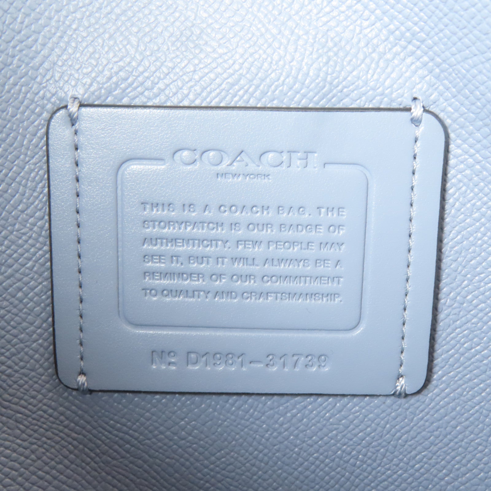 COACH 牛皮皮革2Way Shoulder銀扣手挽肩背兩用袋深藍色