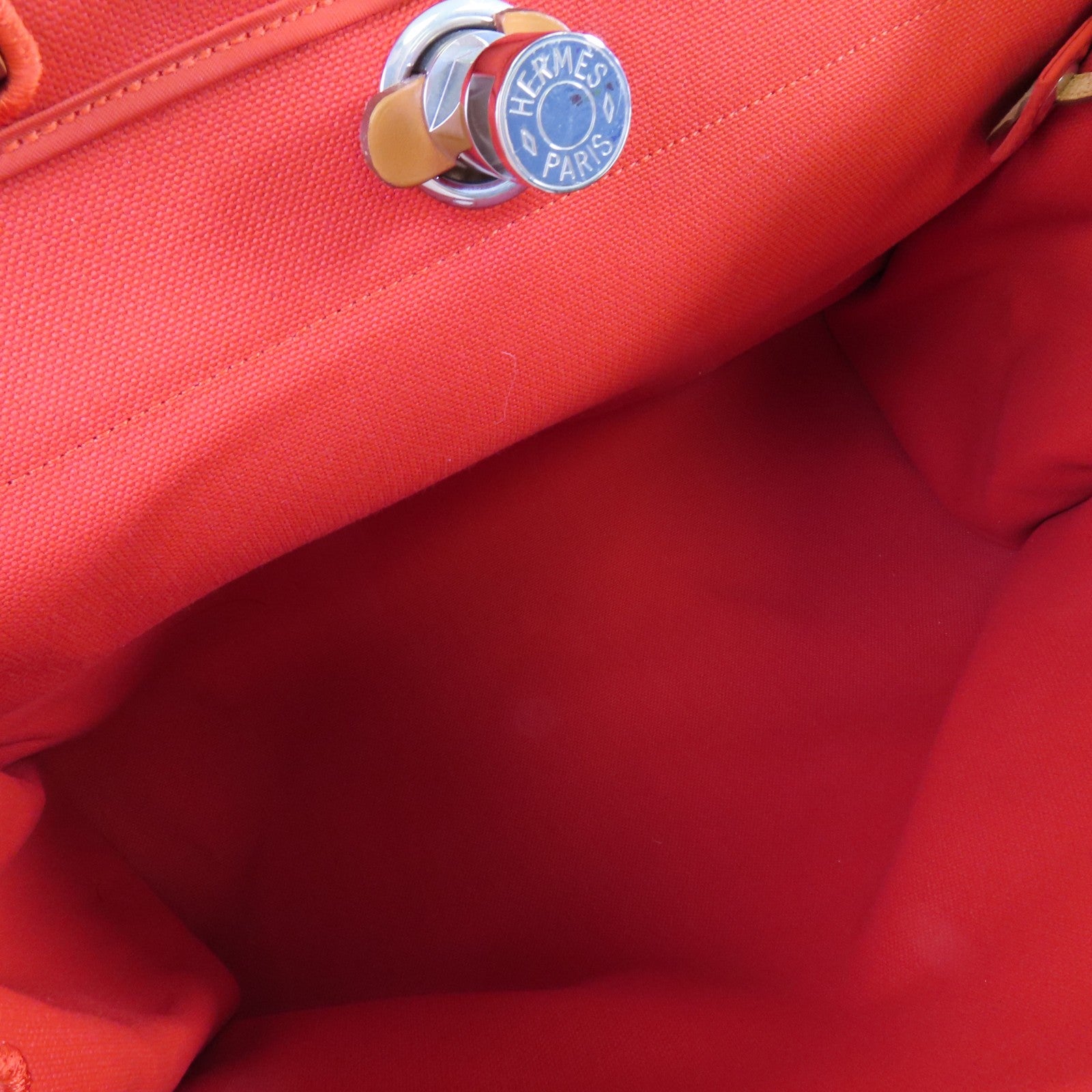 HERMES 帆布Herbag GM銀扣手挽肩背兩用袋