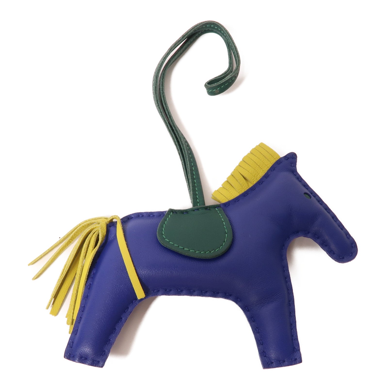 HERMES Swift皮革Rodeo MM掛飾藍色/綠色/黃色