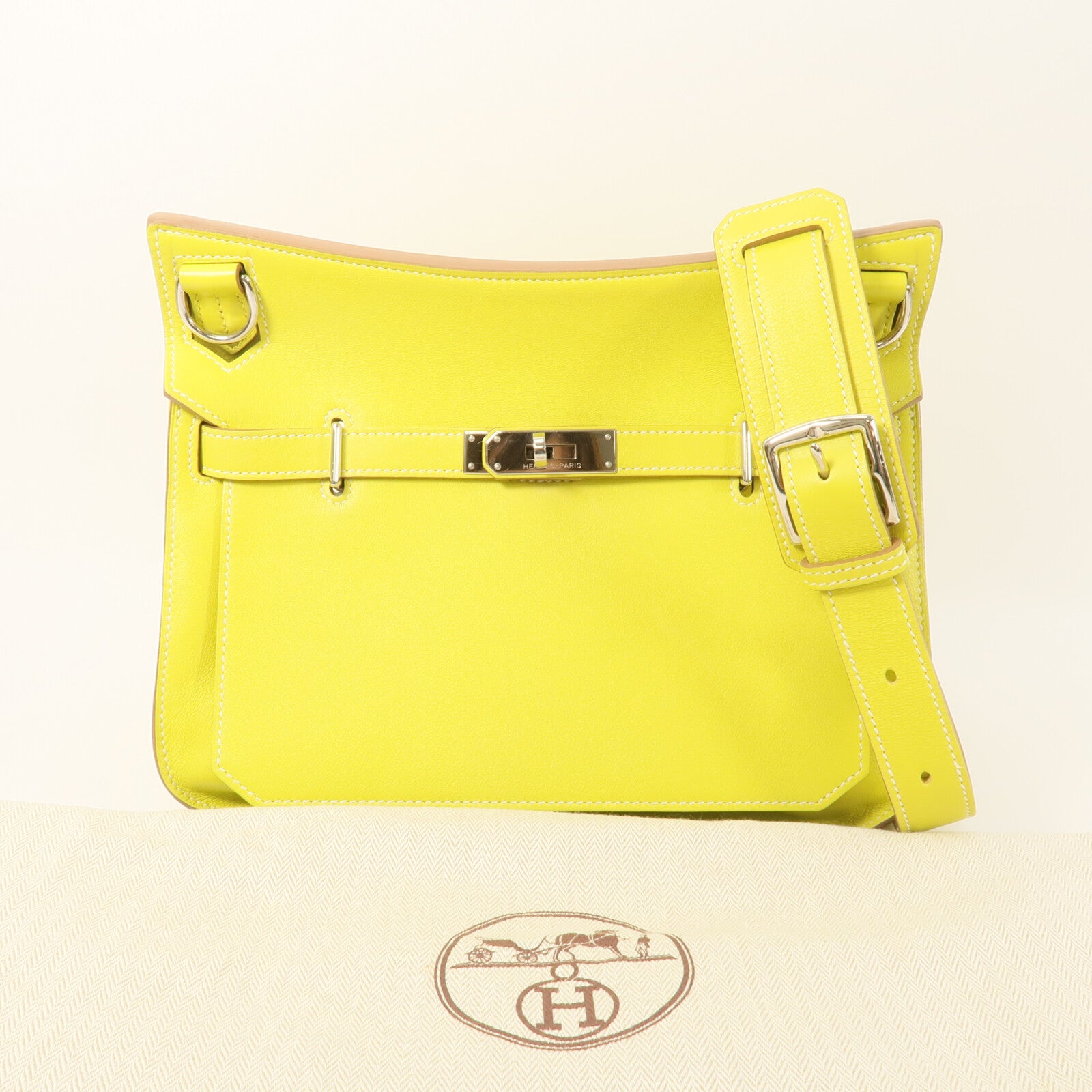 HERMES Swift皮革Jypsiere 28肩背袋Lime