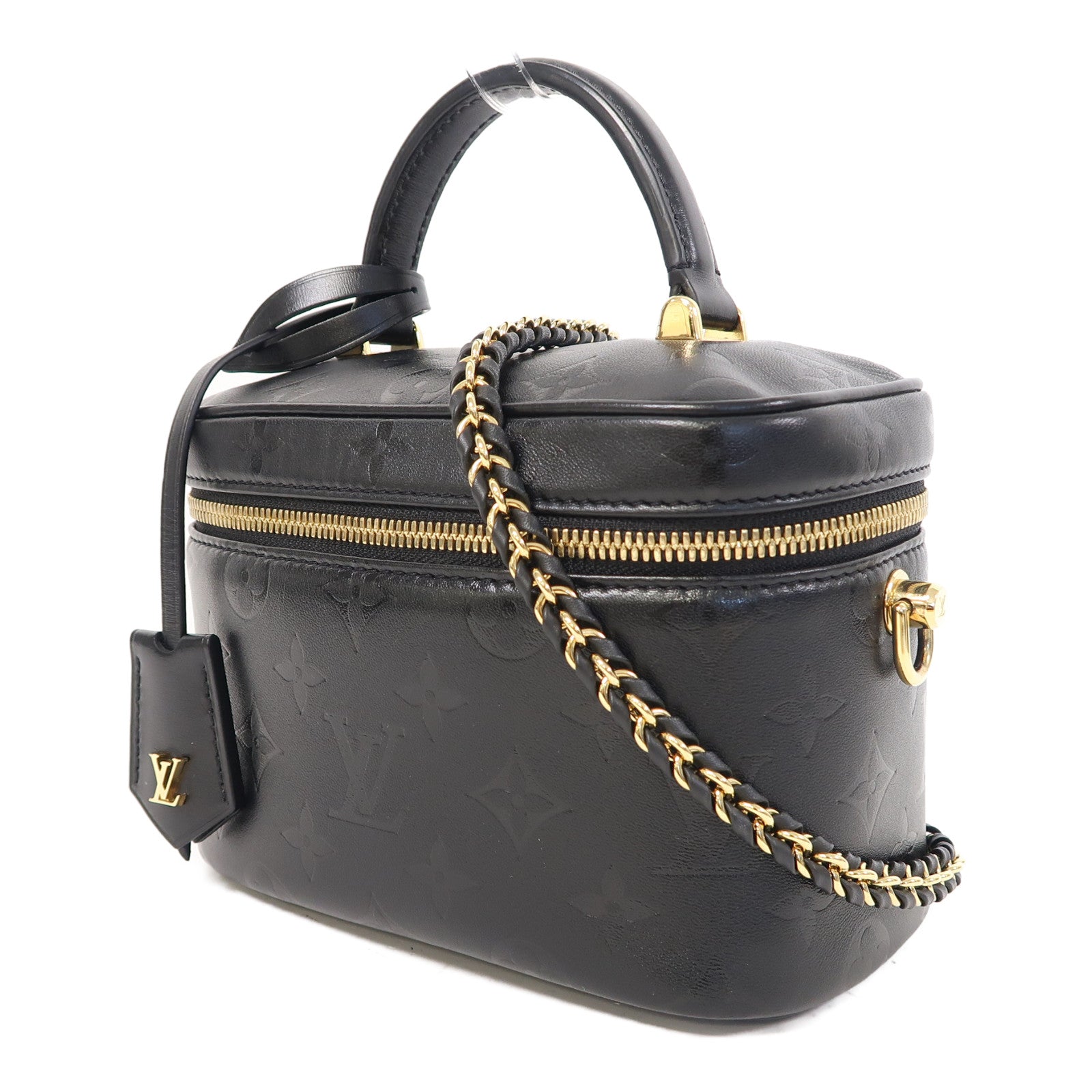 LOUIS VUITTON Monogram Ink Vanity PM金扣手挽肩背兩用袋黑色