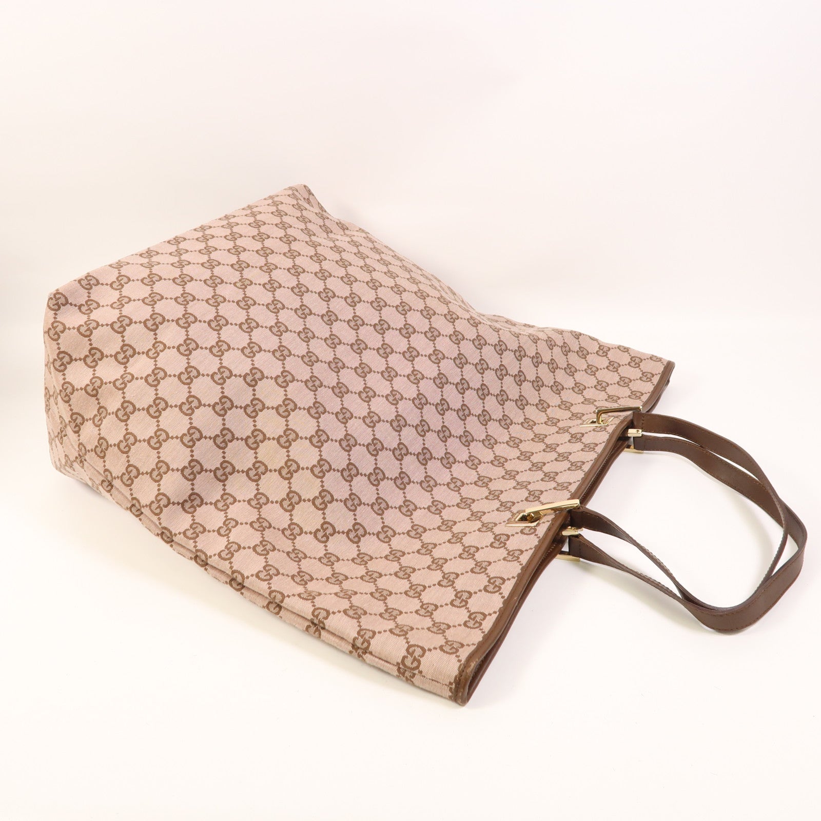 GUCCI 帆布Tote Bag金扣肩背袋