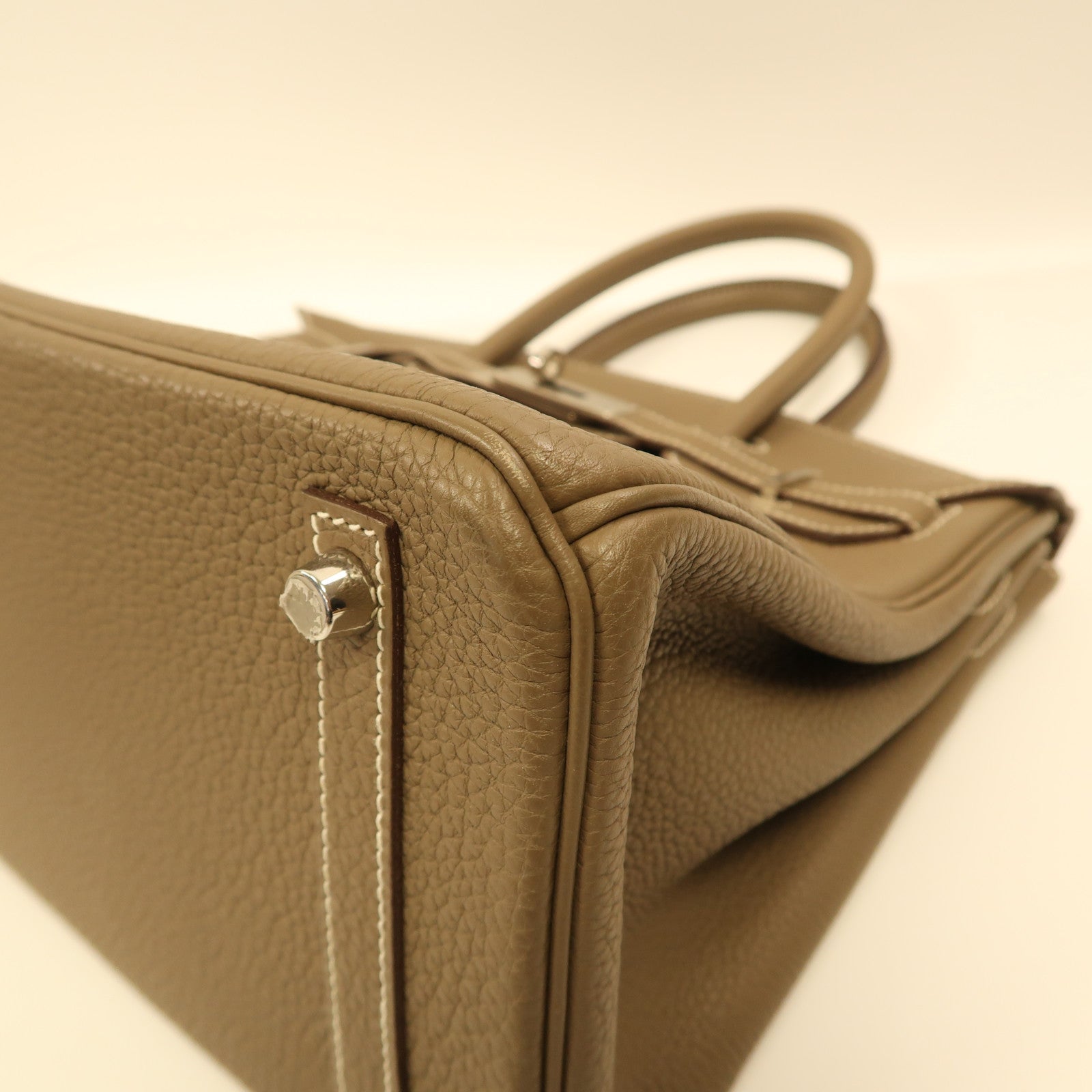 HERMES Togo皮革Birkin 30銀扣手挽袋大象灰色