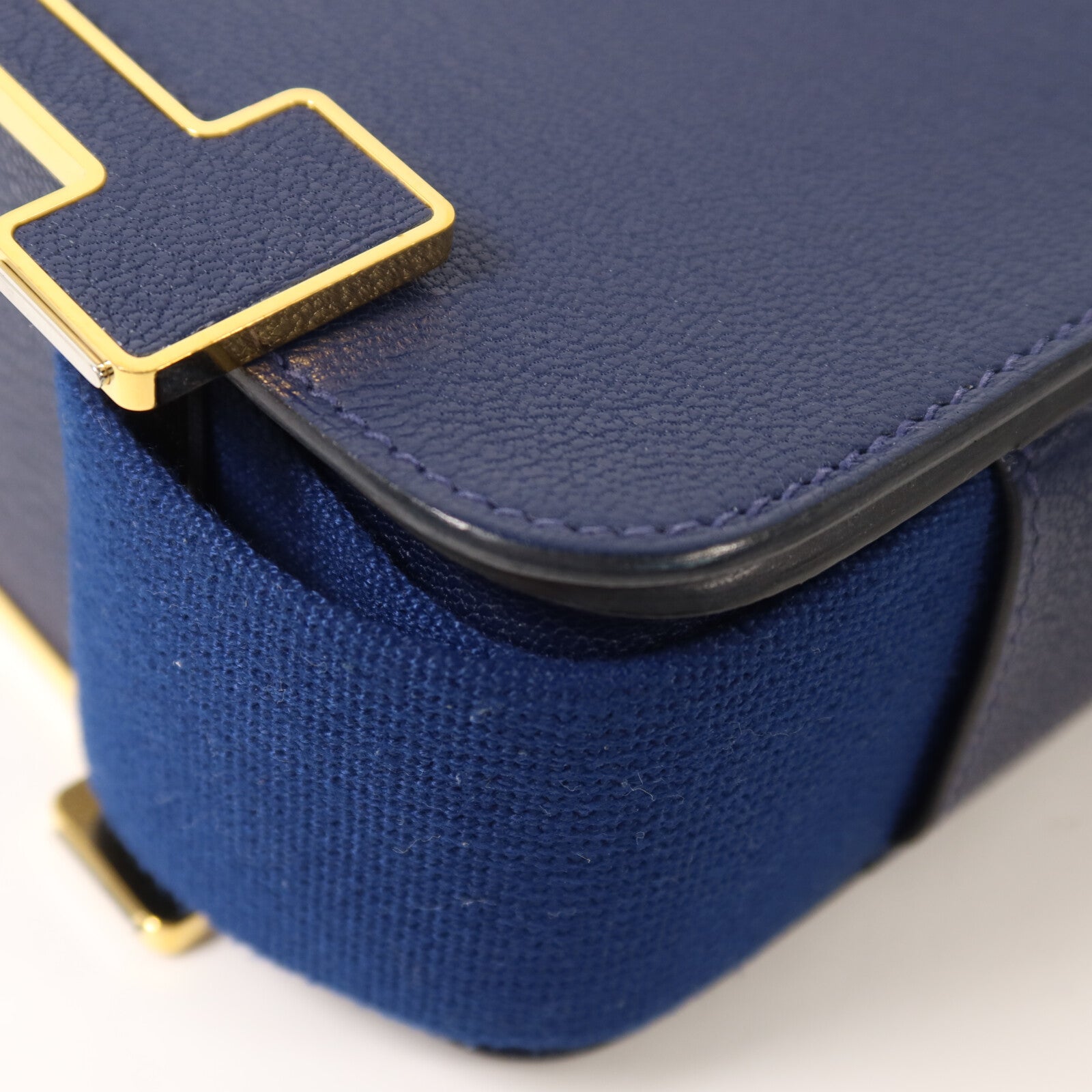 HERMES Chevre Mysore皮革Geta肩背袋Bleu Nuit