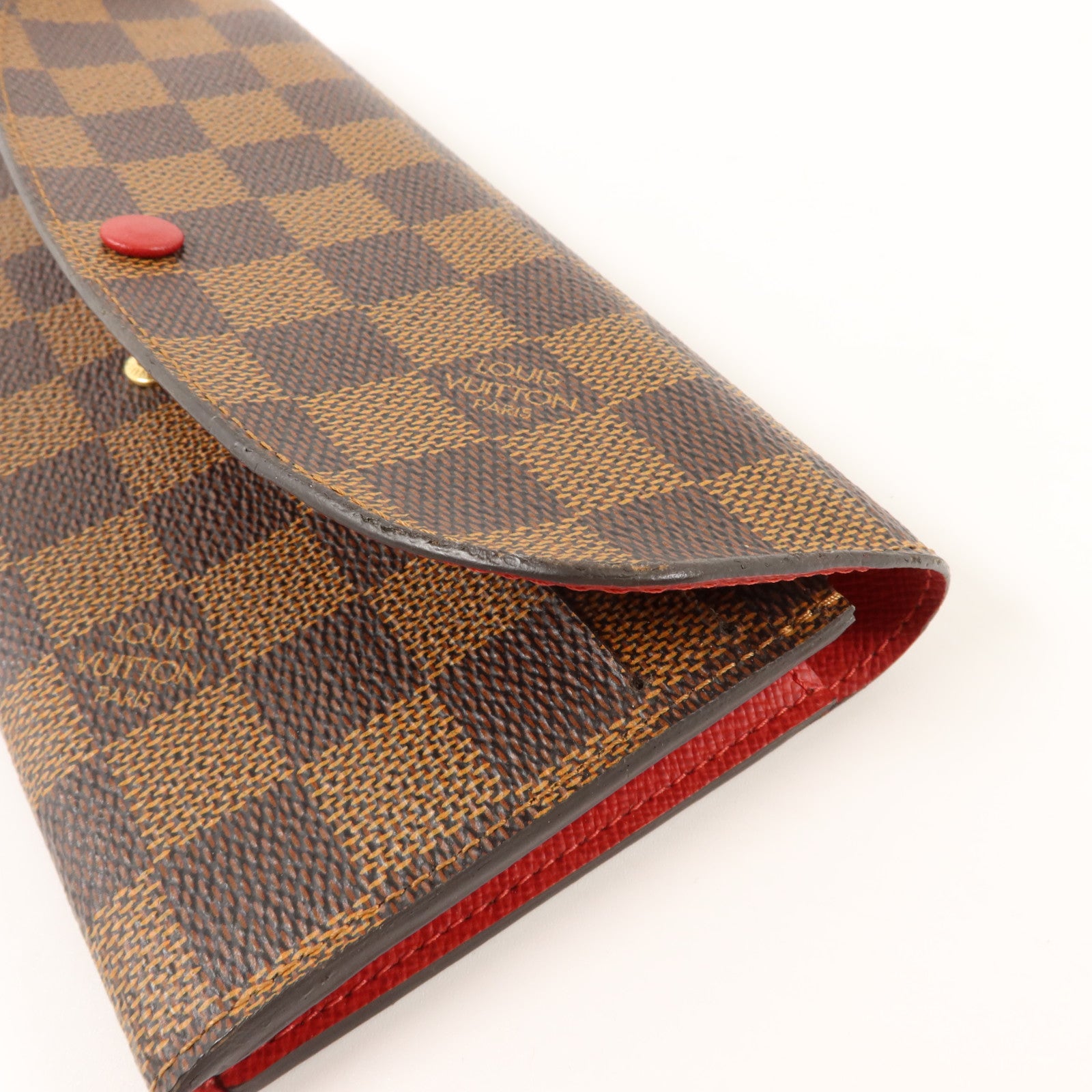 LOUIS VUITTON Damier Portefeuille Emilie Long Wallet金扣長錢包