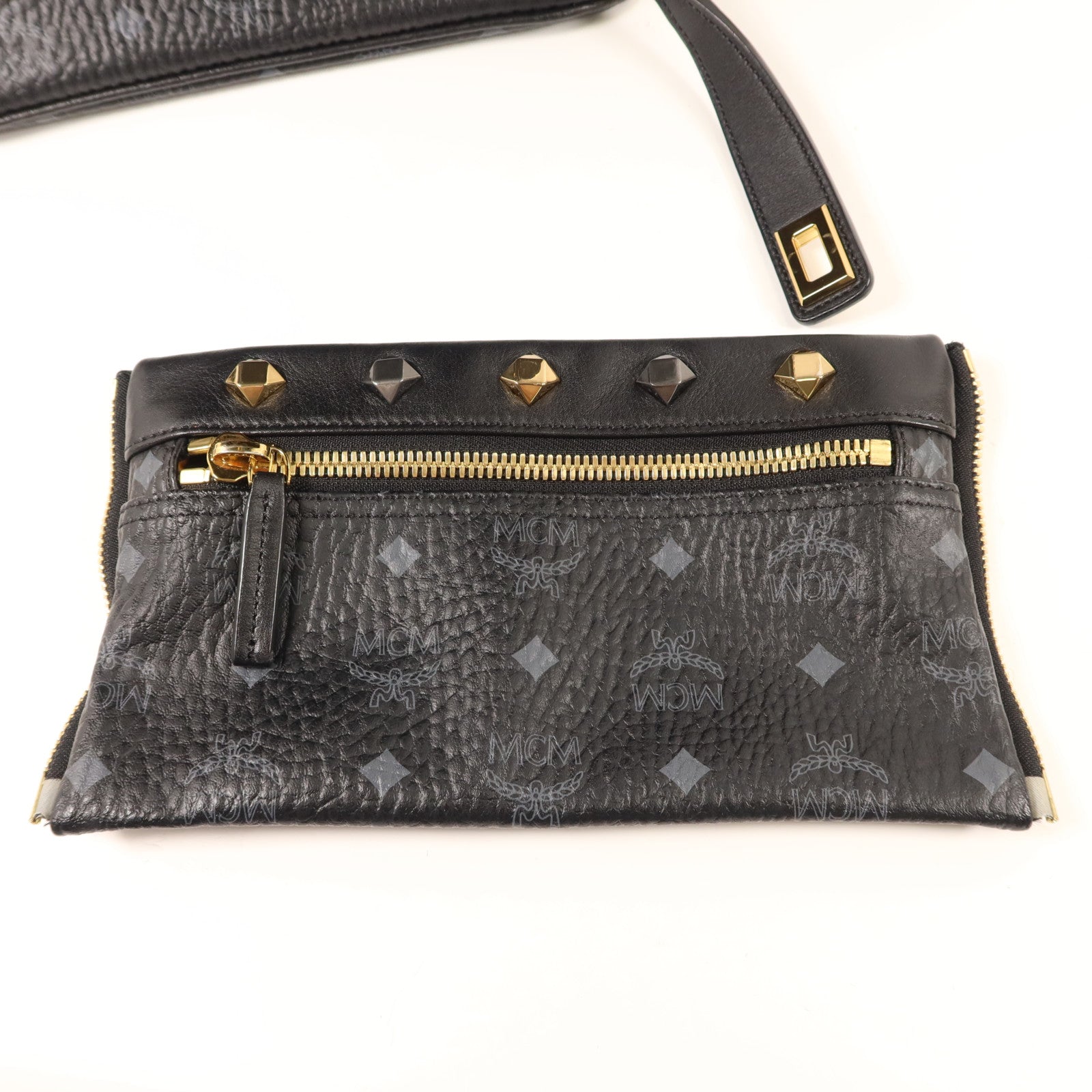 MCM 牛皮皮革Backpack金扣背包