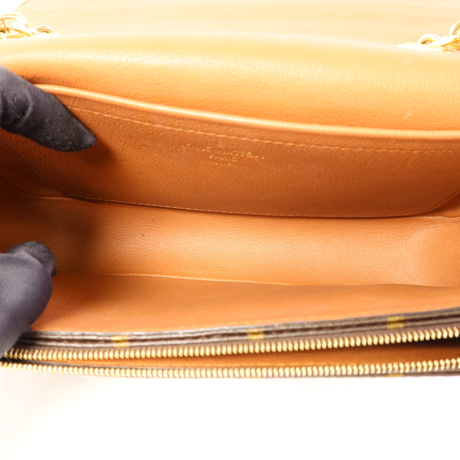 LOUIS VUITTON Monogram Marceau金扣鏈帶肩背袋棕色