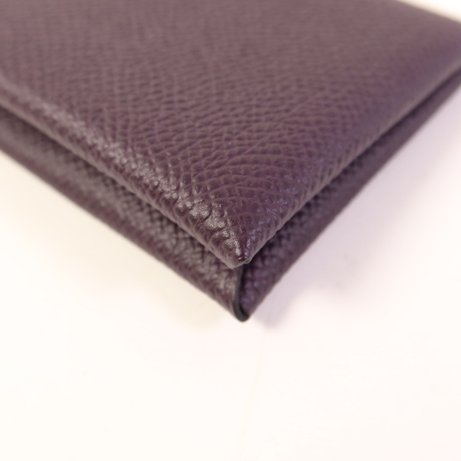 HERMES Epsom皮革Calvi卡片套Purple