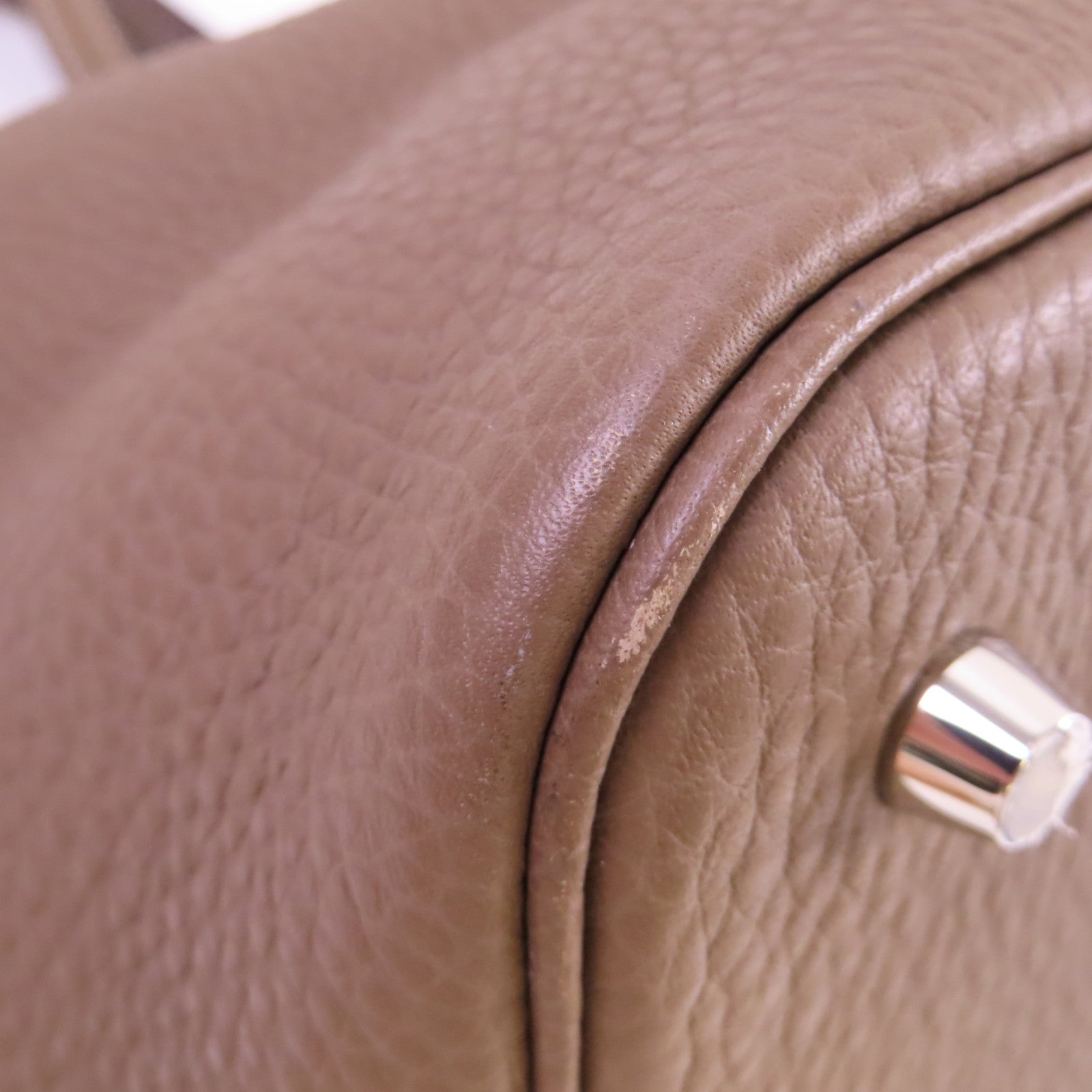 HERMES Clemence皮革Picotin MM Tote Bag銀扣手挽袋Etoupe/大象灰色