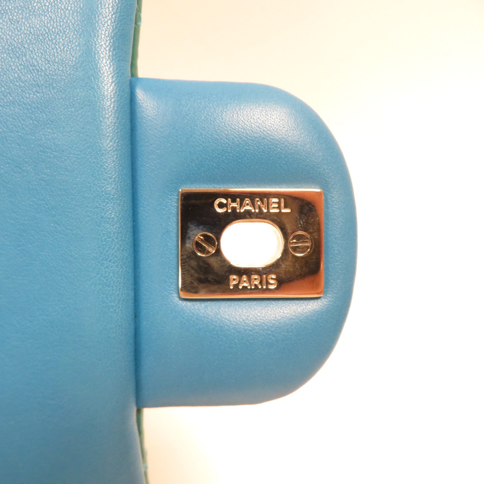 CHANEL 菱格漆皮皮革Chain Shoulder銀扣鏈帶肩背袋綠色