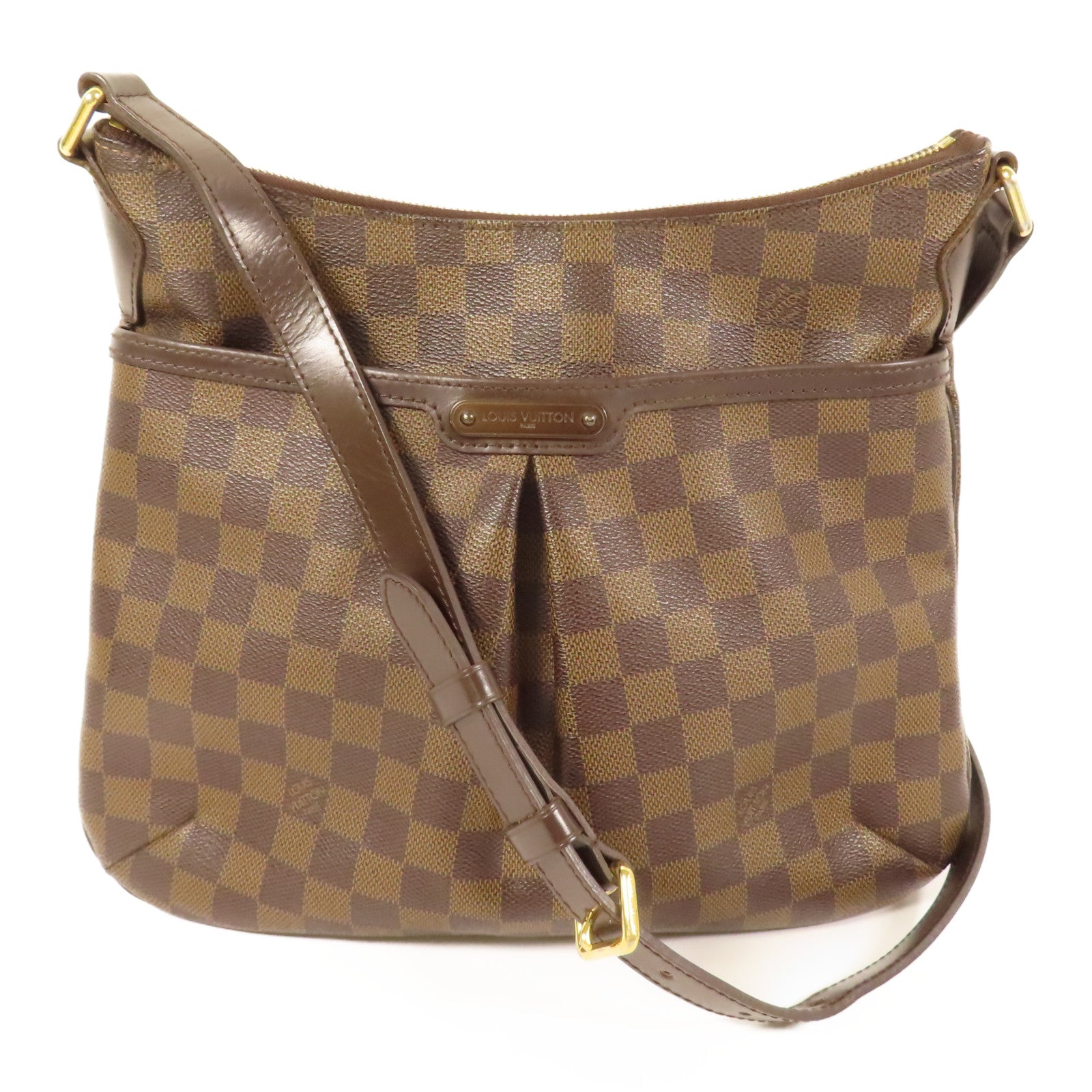 LOUIS VUITTON Damier Bloomsbury PM金扣肩背袋棕色
