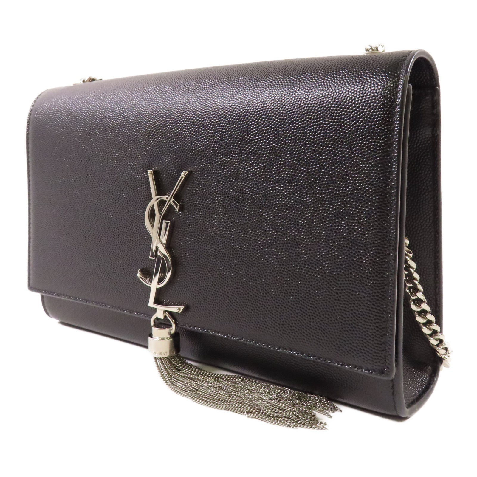 SAINT LAURENT 牛皮皮革Kate Medium銀扣鏈帶肩背袋