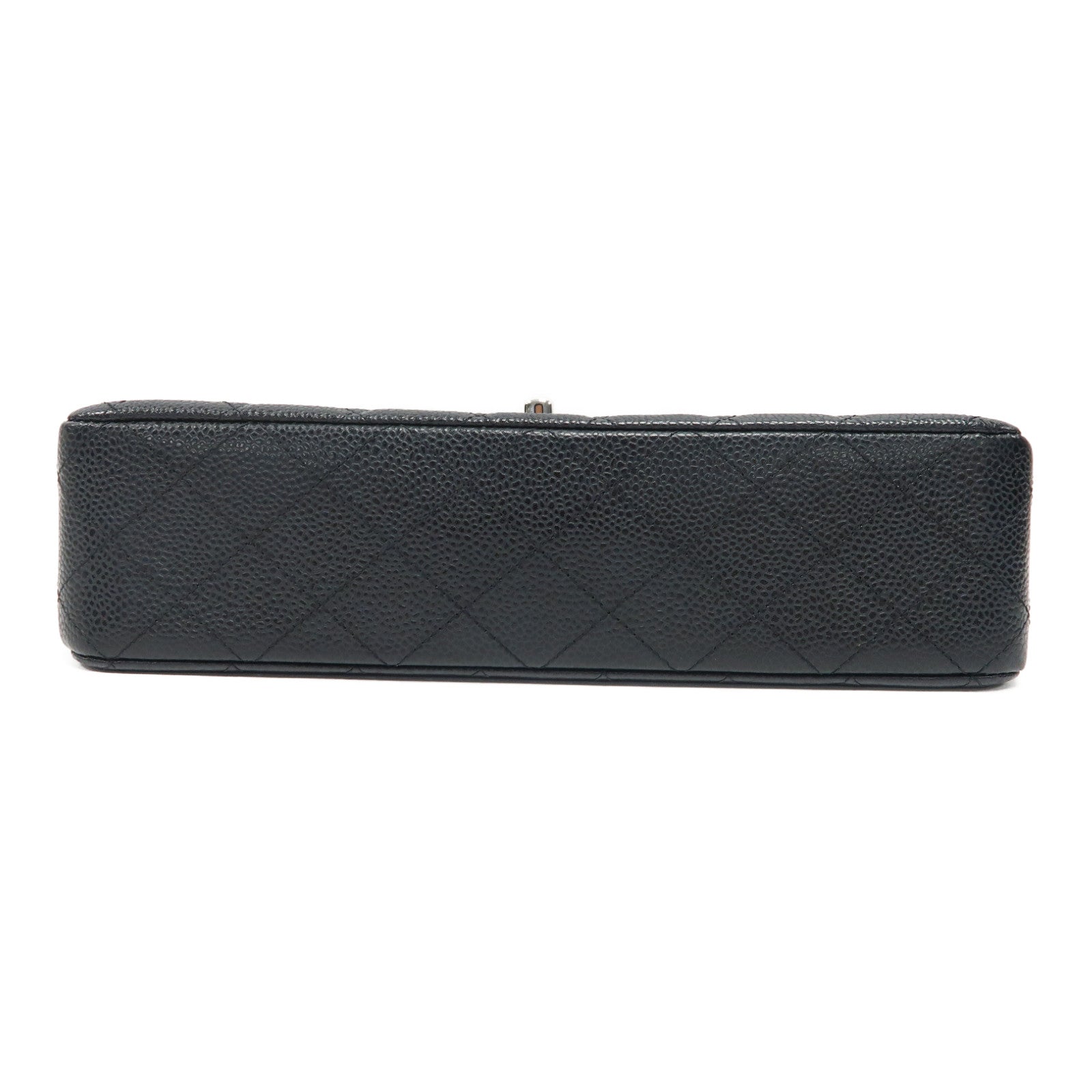 CHANEL 菱格Caviar皮革Classic 25銀扣鏈帶肩背袋黑色
