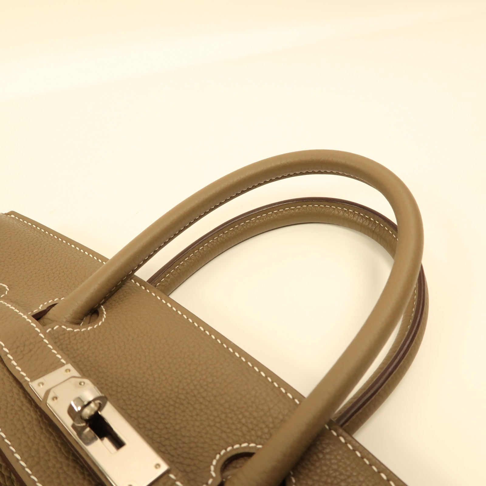 HERMES Togo皮革Birkin 30銀扣手挽袋大象灰色