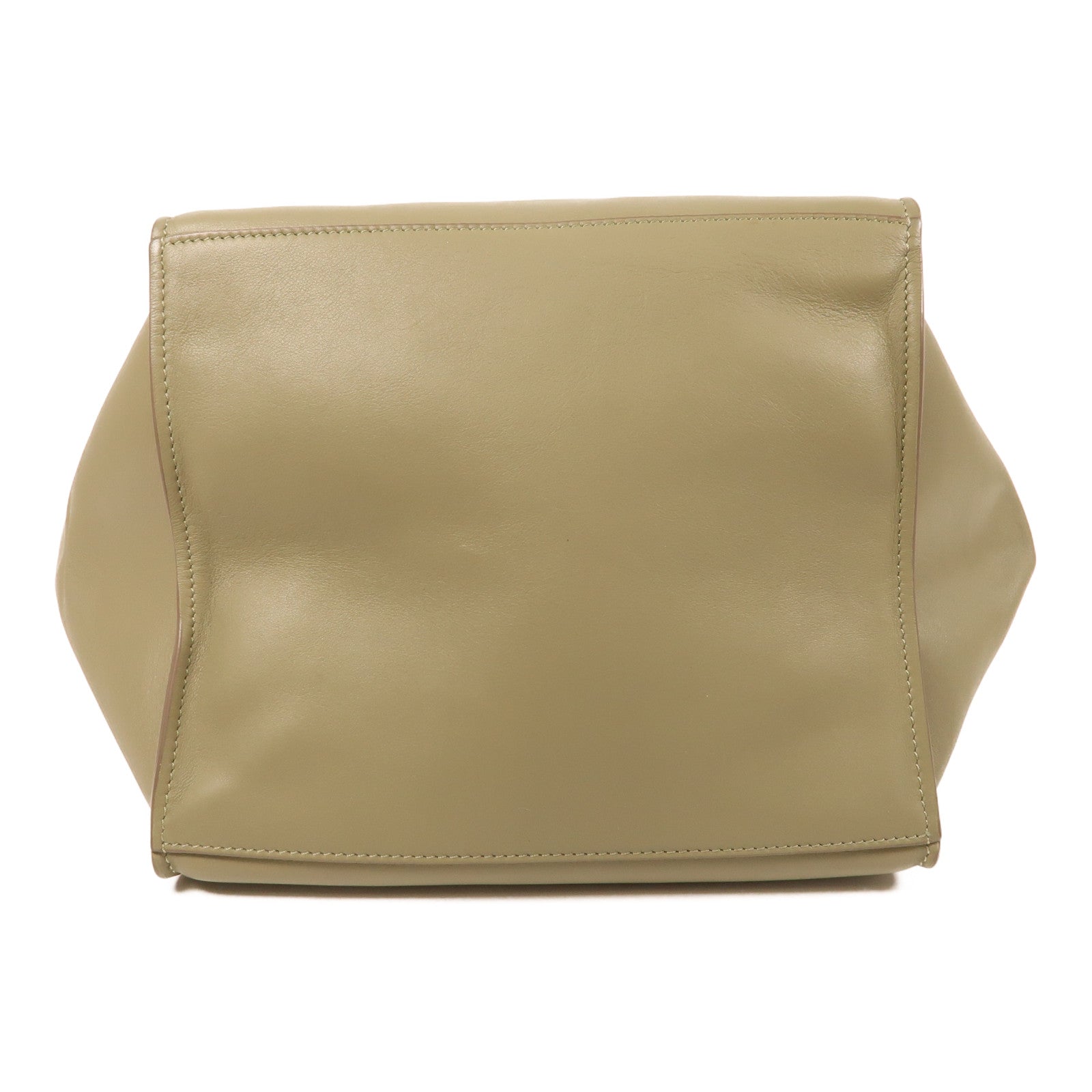 CELINE 牛皮皮革Big Bag銀扣手挽肩背兩用袋綠色