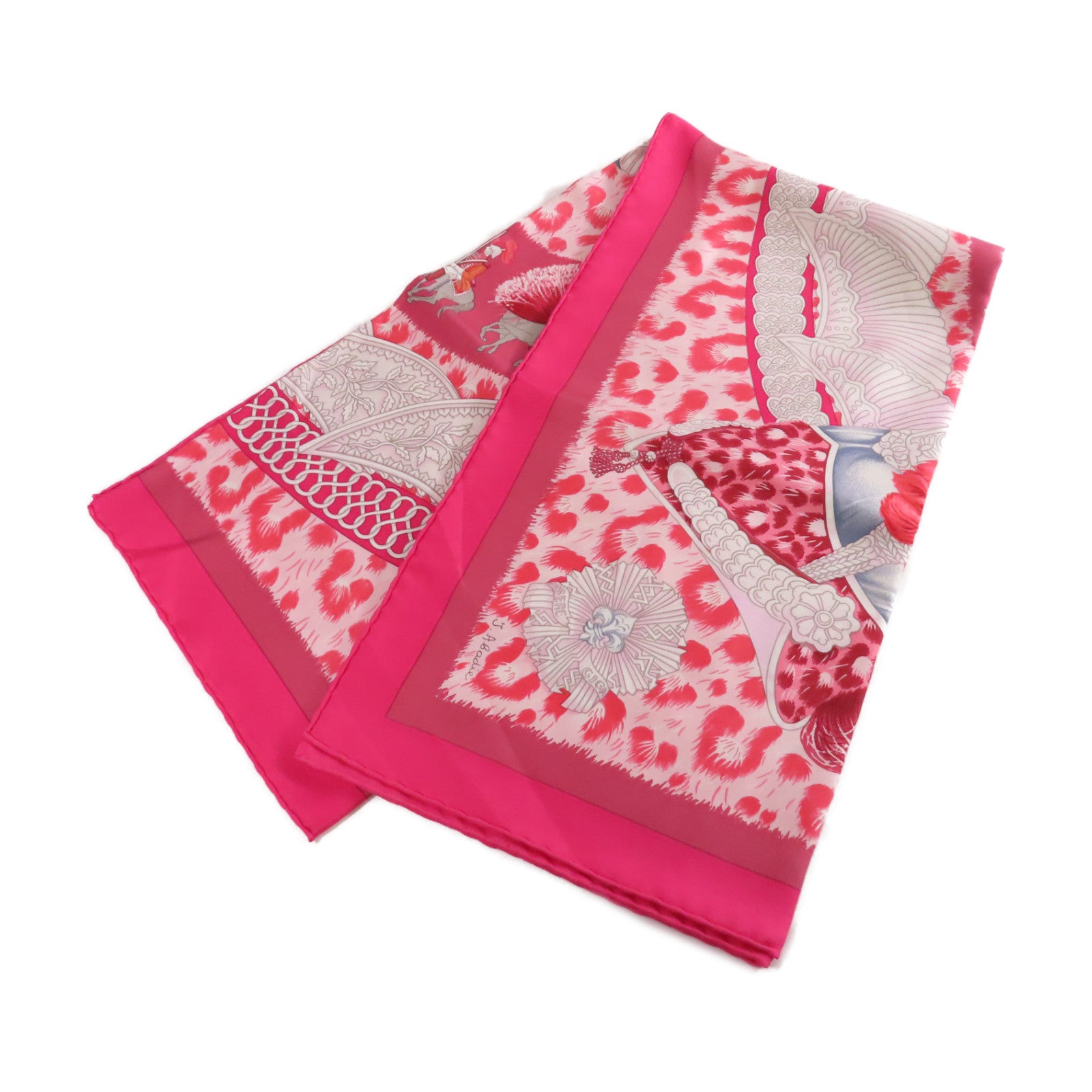 HERMES 【激減優惠】絲質90x90 Scarf絲巾粉紅色/白色/紅色/彩色