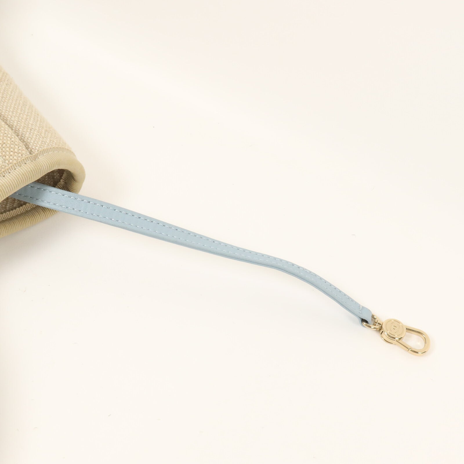 CHANEL 帆布Deauville Tote Small鏈帶手挽肩背兩用袋