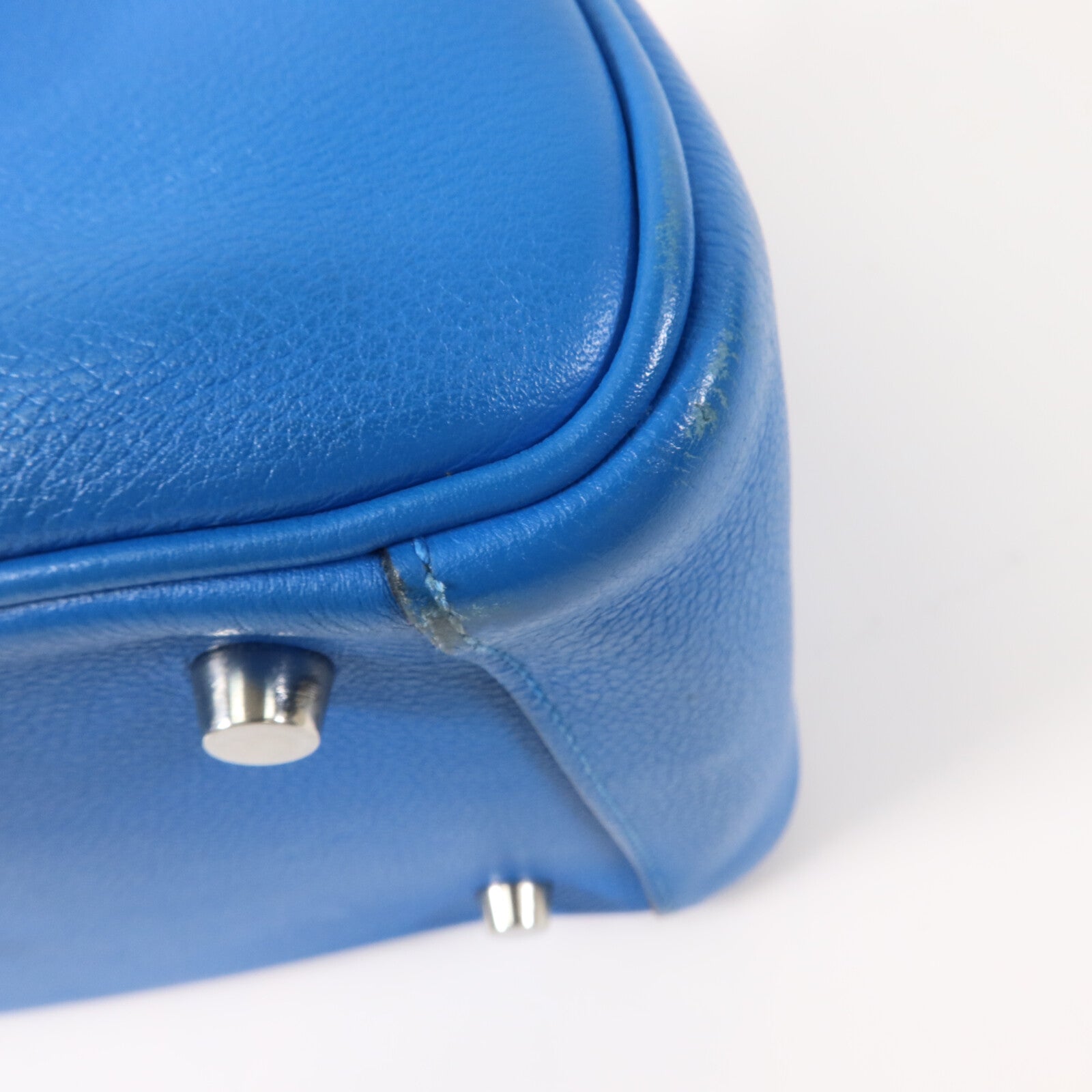 HERMES Evercolor皮革Lindy 26手挽肩背兩用袋Bleu Hydra