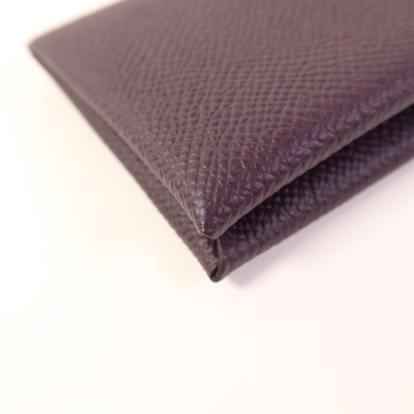 HERMES Epsom皮革Calvi卡片套Purple