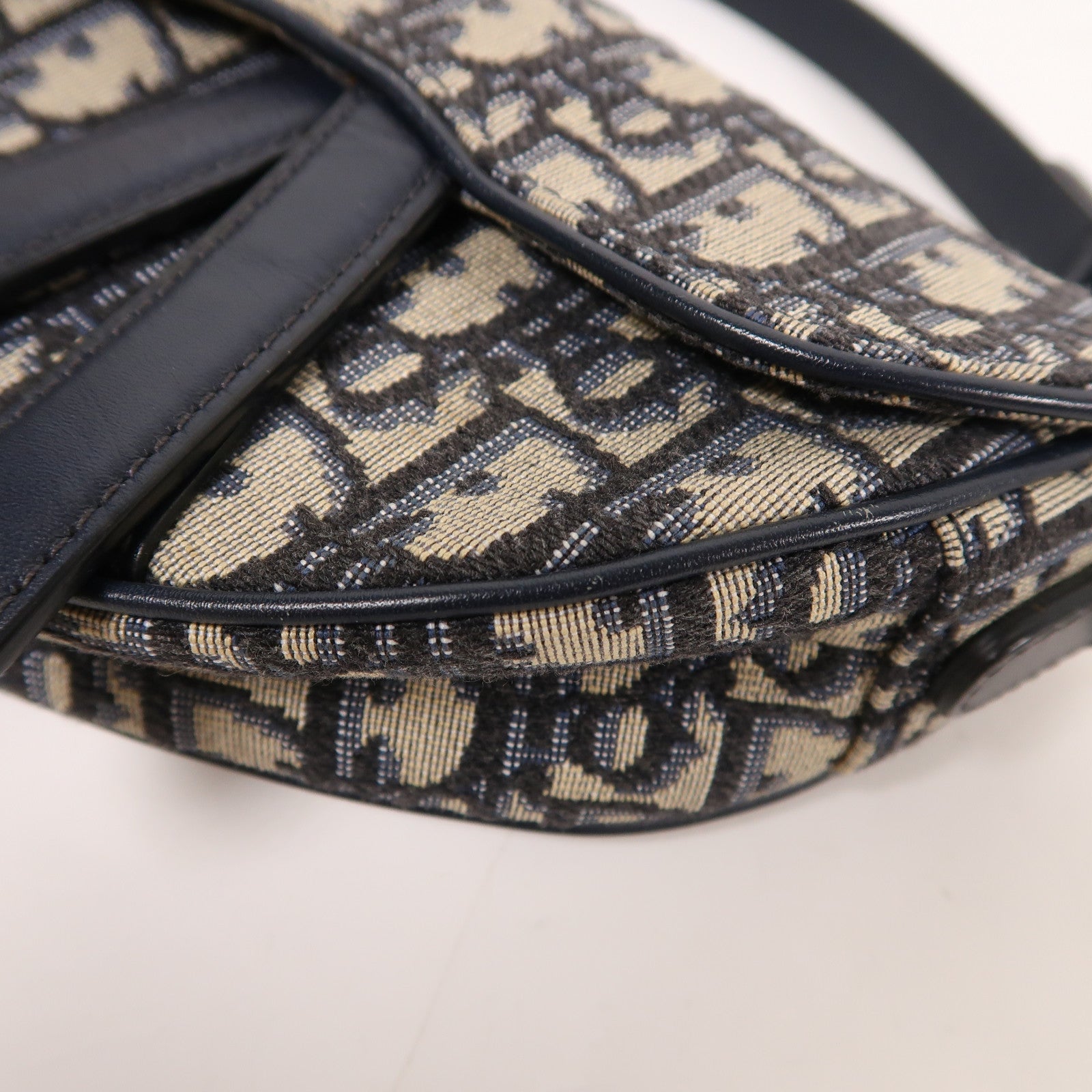 Dior 帆布Mini Saddle金扣手挽袋