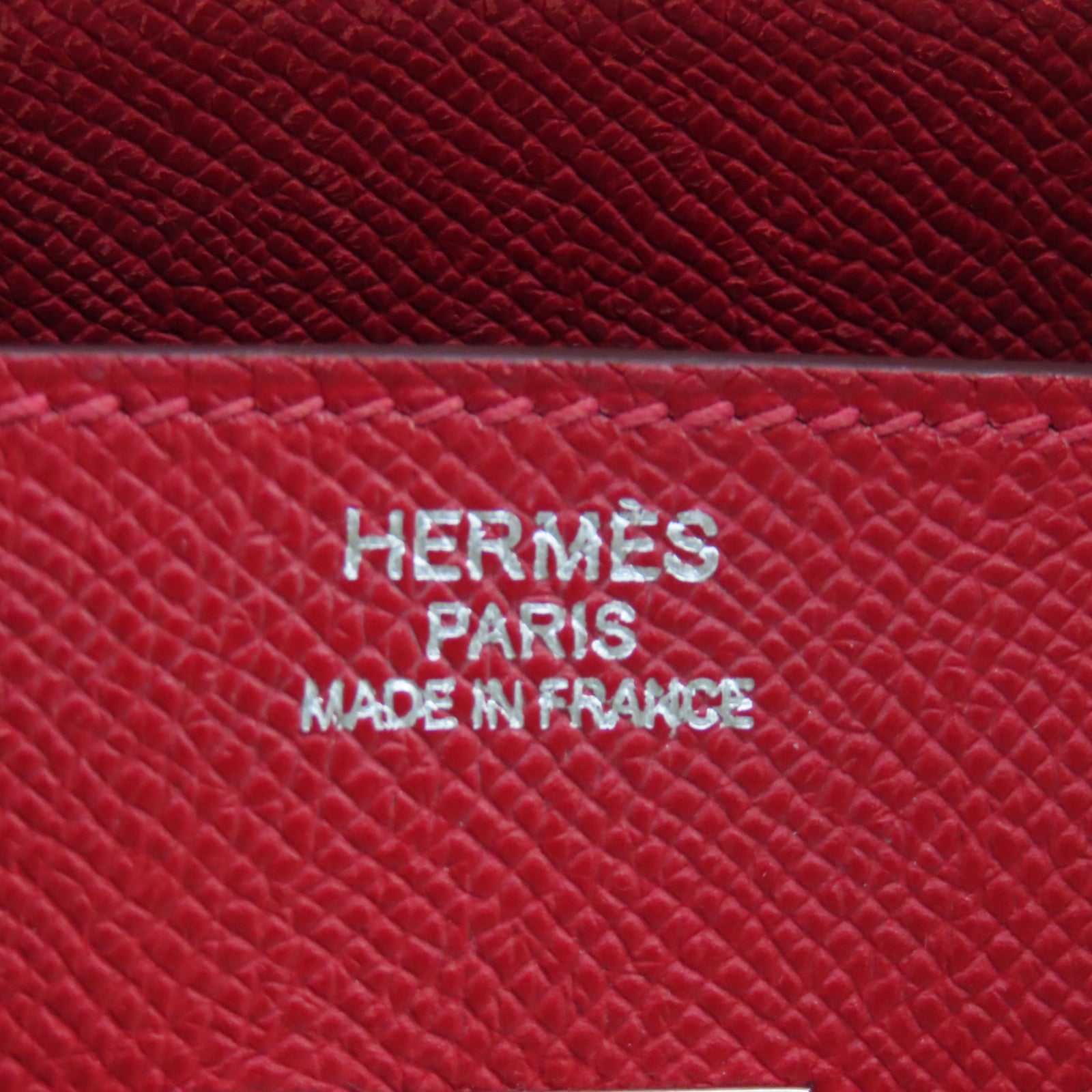 HERMES Epsom Leather Birkin 35 Silver Buckle Hand Bag Ferrari Red