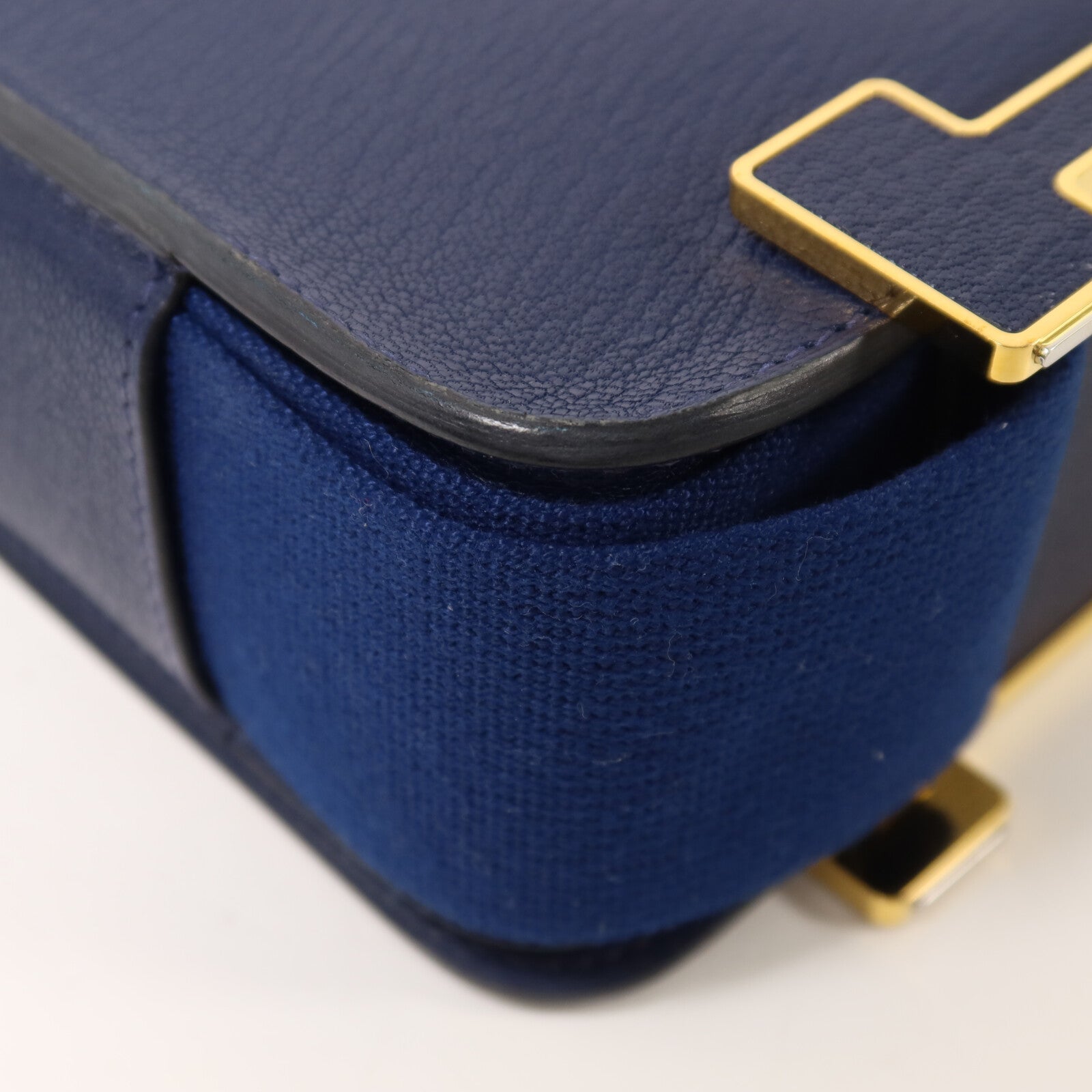 HERMES Chevre Mysore皮革Geta肩背袋Bleu Nuit