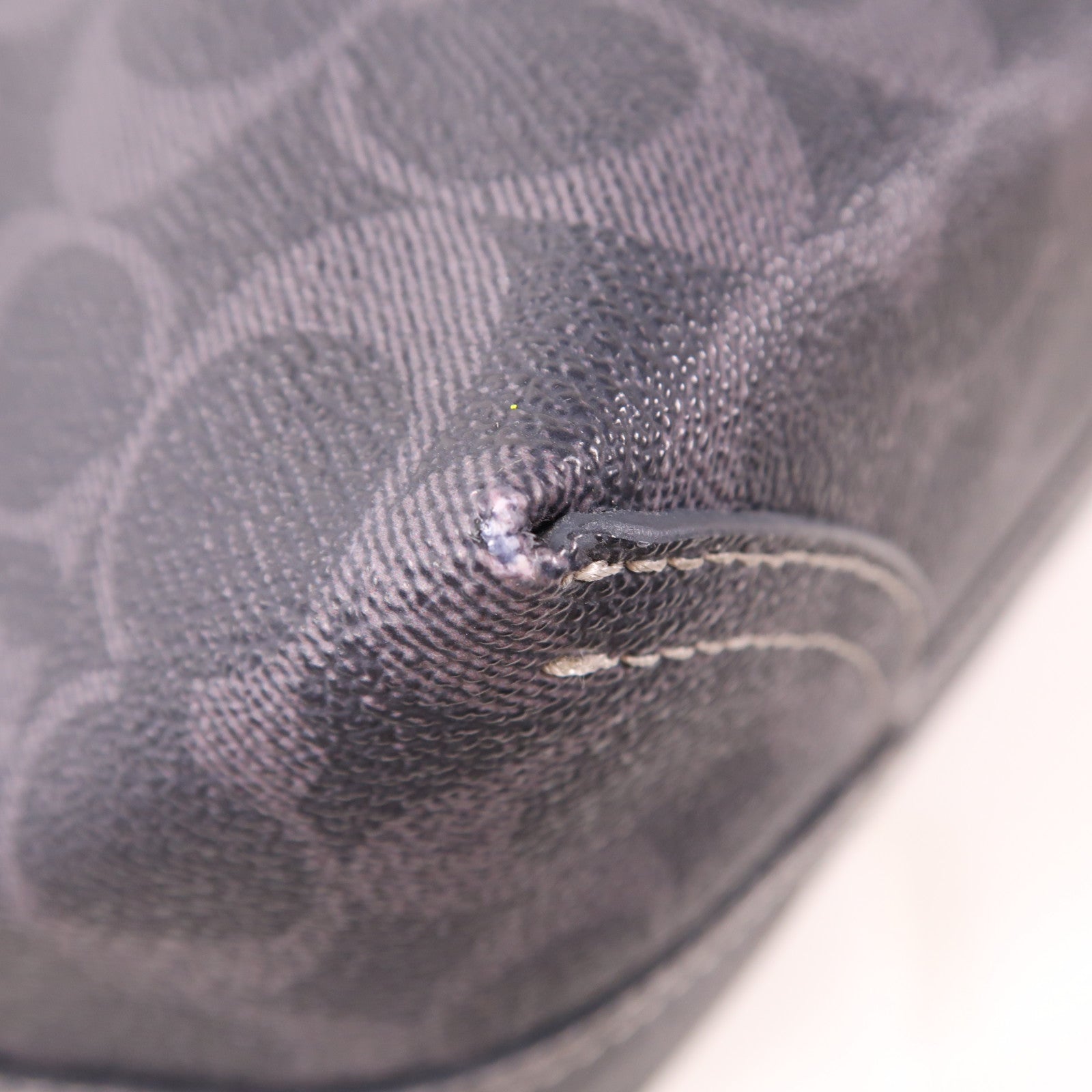 COACH 塗層帆布Tote Bag銀扣肩背袋