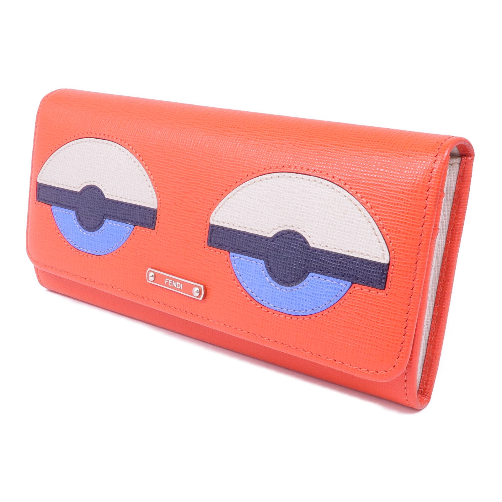 FENDI 皮革Long Wallet銀扣長錢包