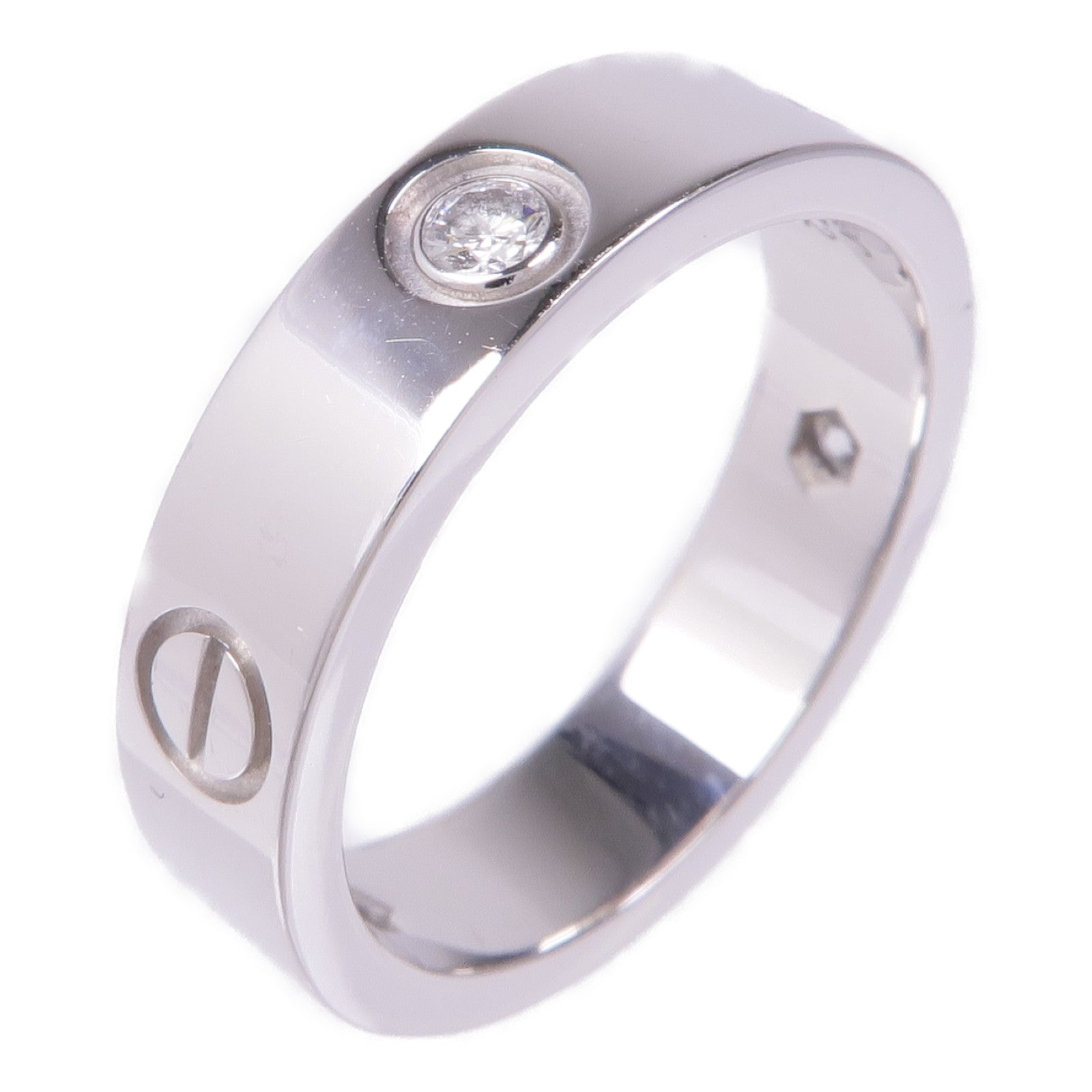 CARTIER 18K白金Love Ring 3 Diamonds鑽石戒指Cartier#60/US#9.25