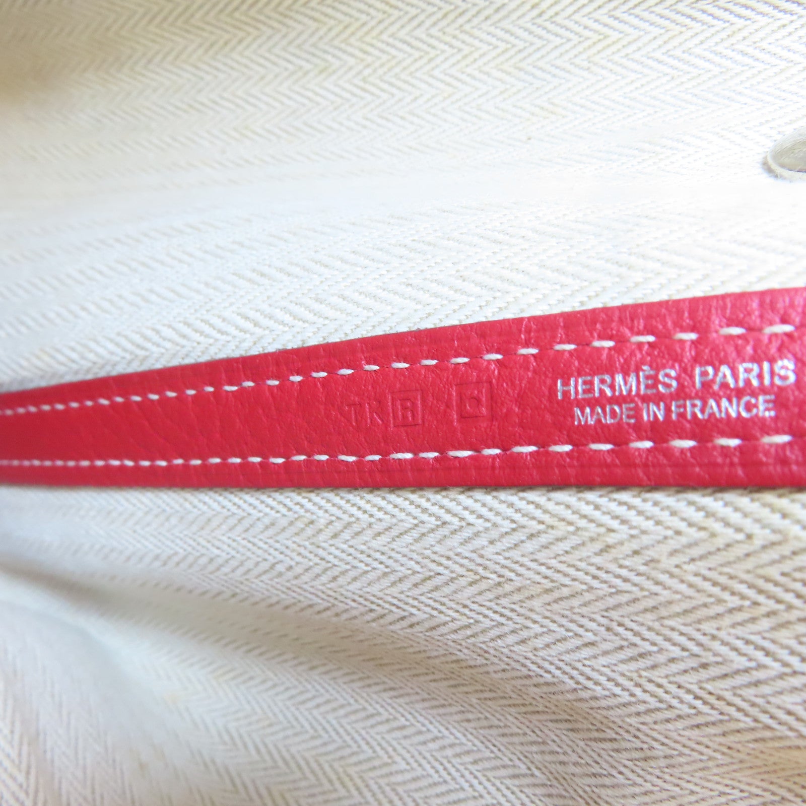 HERMES 【激減優惠】Negonda皮革GardenParty PM銀扣手挽袋紅色