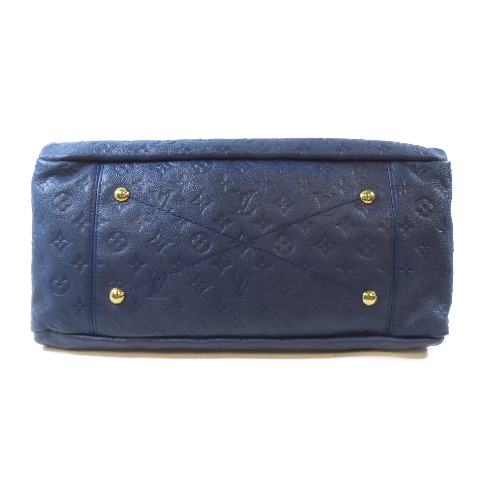 LOUIS VUITTON Monogram Empreinte Artsy MM金扣肩背袋藍色