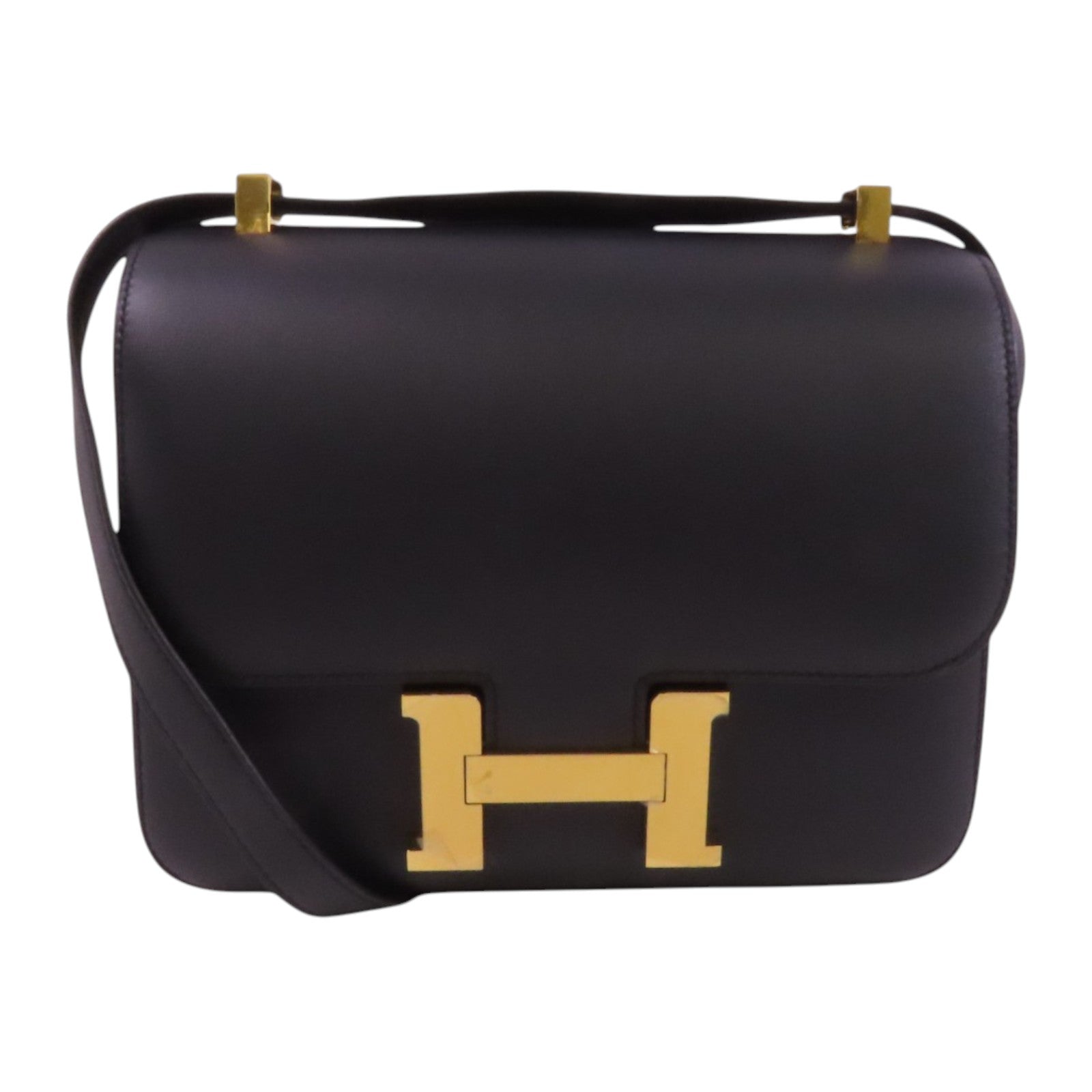 HERMES Evercolor皮革Constance 24金扣肩背袋