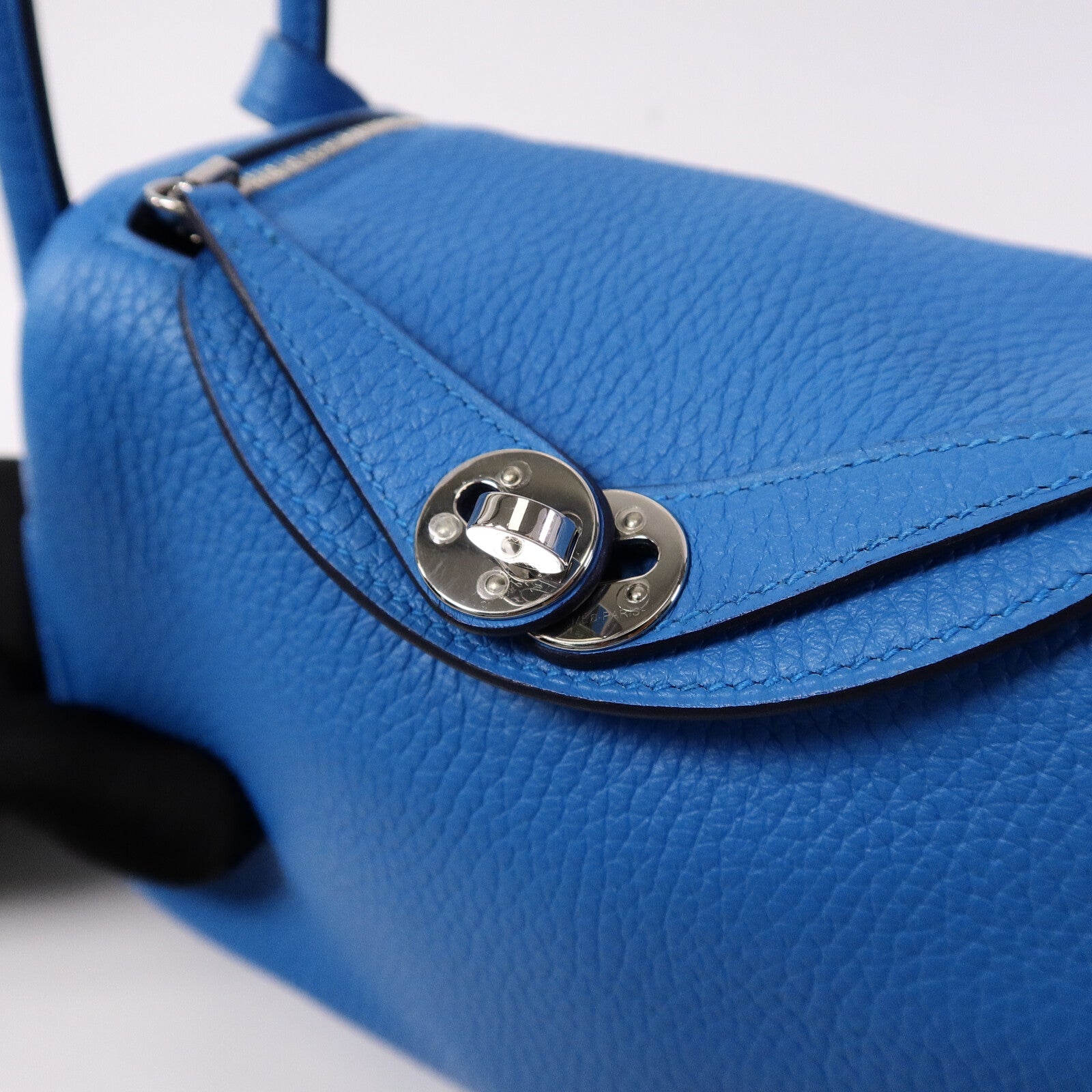 HERMES Clemence皮革Mini Lindy金扣手挽肩背兩用袋